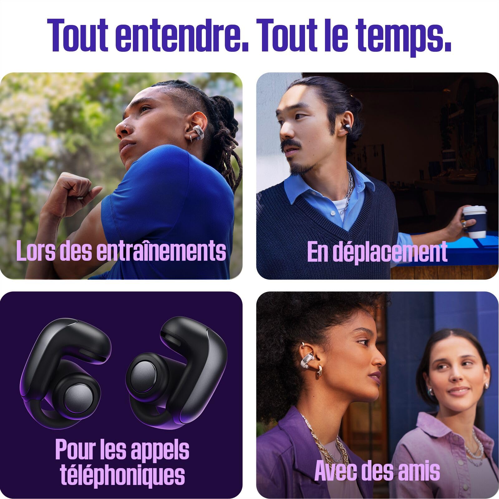 Bose Ultra Open Earbuds, Écouteurs Oreilles Libres avec Technologie OpenAudio, Écouteurs stéréo Ouverts sans Fil, Jusqu’à 48h d’autonomie, Sable Bois flotté - Édition limitée