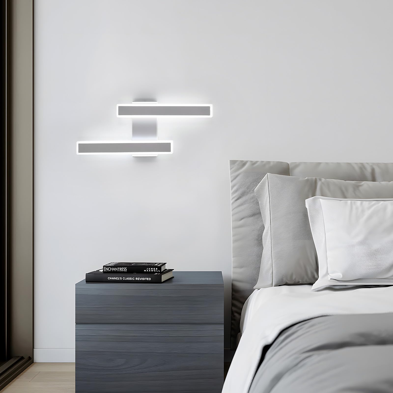 DELIPOP Applique da Parete Interno, 32W 3600LM Moderna Lampada da Parete, Creativo Bianca Fredda 6500K lampada a Muro per Soggiorno, Camera da letto, Scale, Corridoio