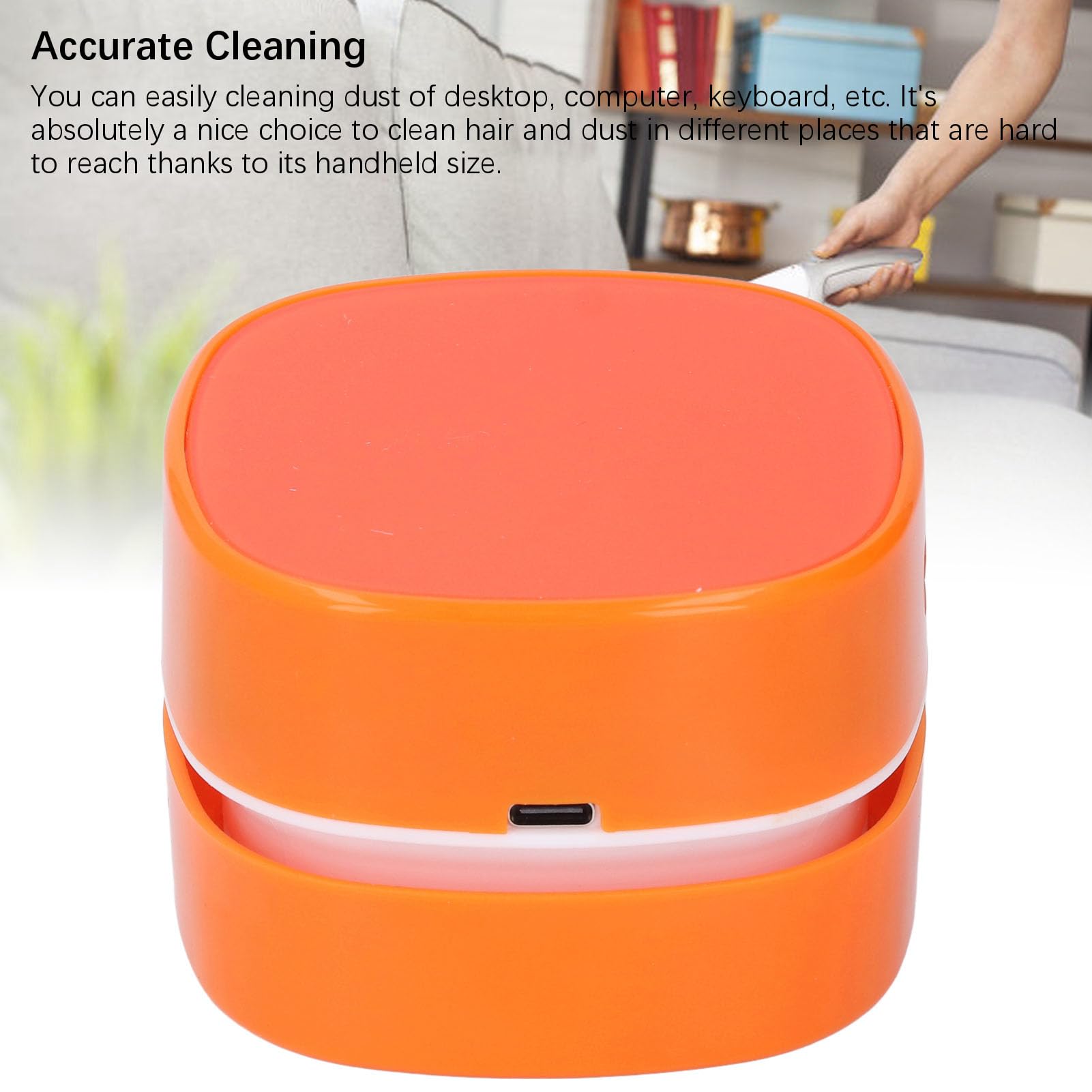 Bewinner Desktop Vacuum Cleaner - USB Charging Mini Table Dust Sweeper,Cordless Rotatable Portable Mini Table Dust Vaccum Cleaner for Cleaning Hairs Crumbs Computer Keyboard