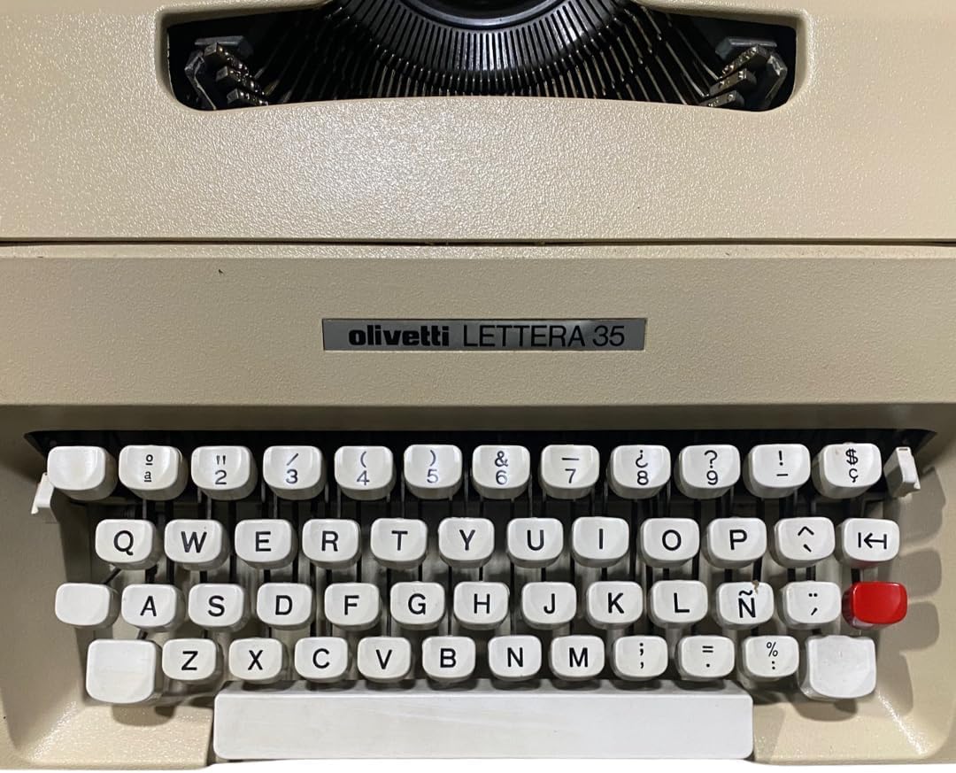 Macchina da scrivere Vintage Oliveti Lettera 35 - Tastiera in spagnolo rivista e funzionale ideale per il collezionismo - completamente funzionale