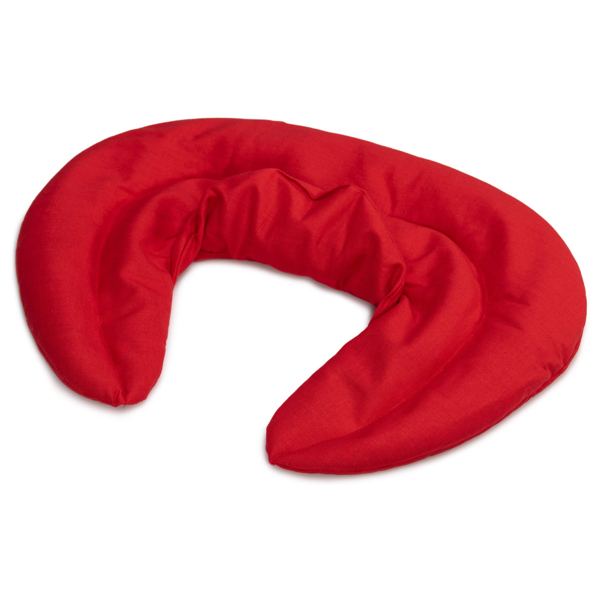 Cuscino del collo, rosso. Cuscino termico con noccioli di ciliegia, terapia caldo e freddo. Scaldacollo