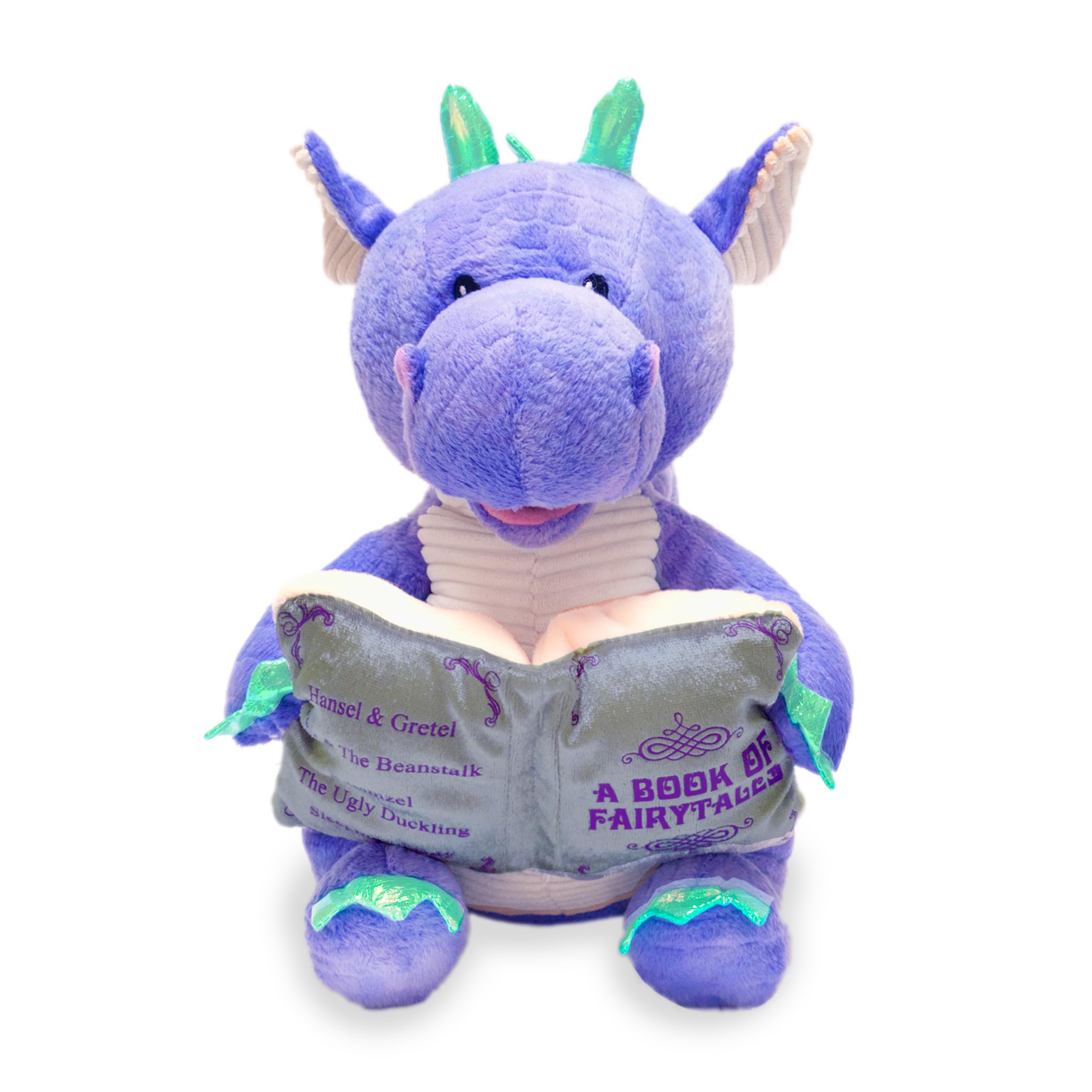 Sponsored Ad - Cuddle Barn | Dalton The Storytelling Dragon with Light Up Book - Animated Stuffed Animal Plush Toy | Mouth Moves, Head Sways | Recites 5 Fairy-Tales - 11" Height