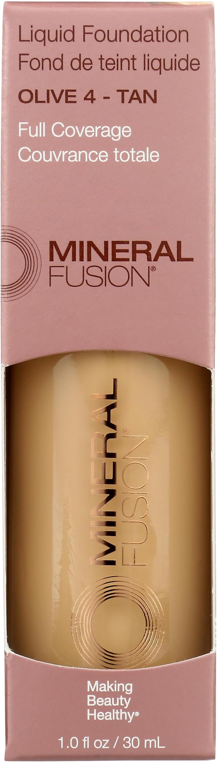 Full Coverage Foundation, Liquid Foundation - Olive 4- Med to Tan Complexion w/Olive/Green Undertones, Lightweight Matte Finish, Up to 12 Hr Hydration, Hypoallergenic & Vegan, 1 fl. oz