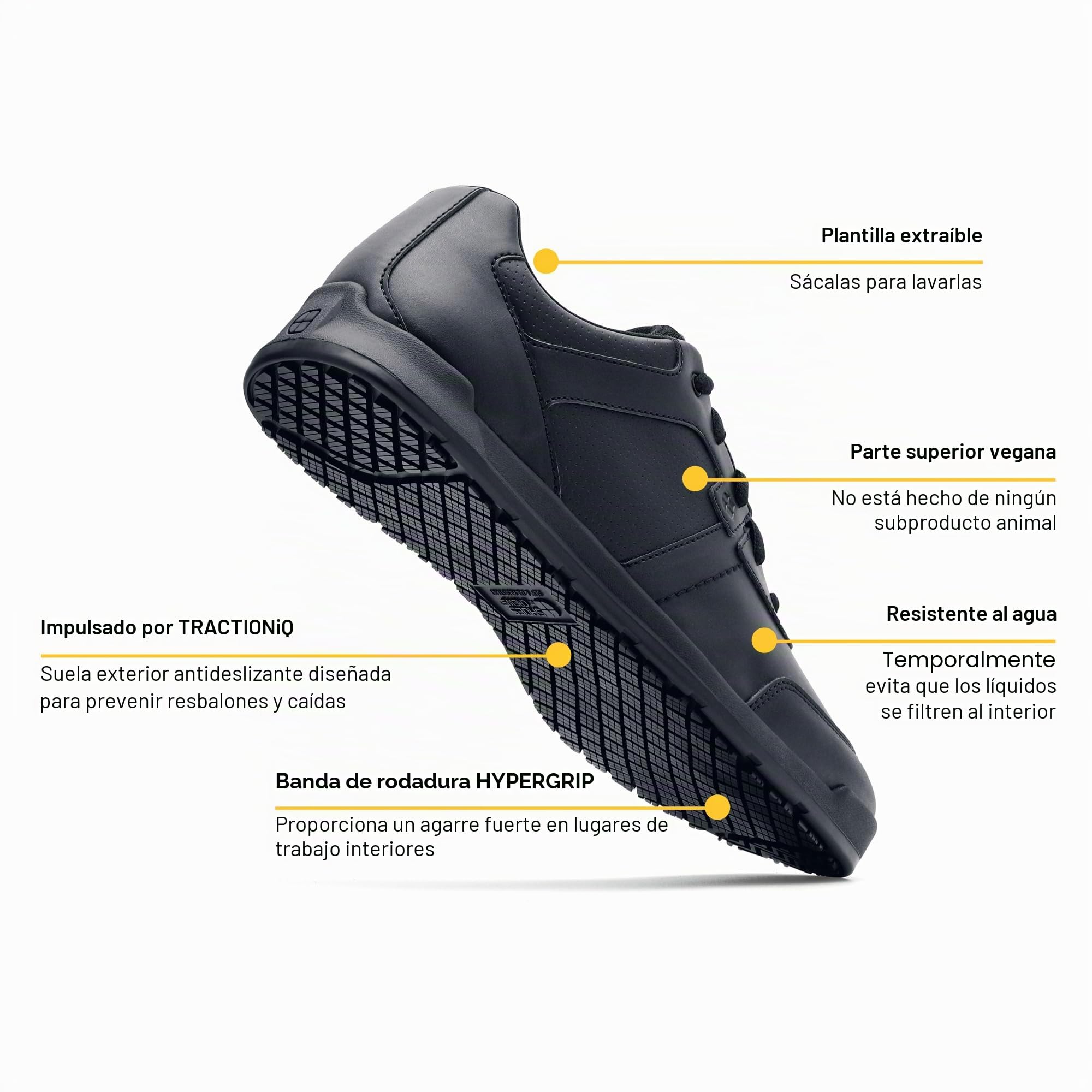 Shoes for Crews Zapatos de Trabajo Freestyle II – Zapatos Profesionales cómodos y robustos con Suela Antideslizante, Piel Suave, Resistente al Agua – para Hombres