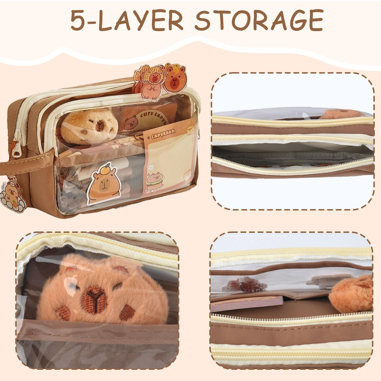 AWAVM Capybara Pencil Case,Capybara Pencil Case with Large - Image 3