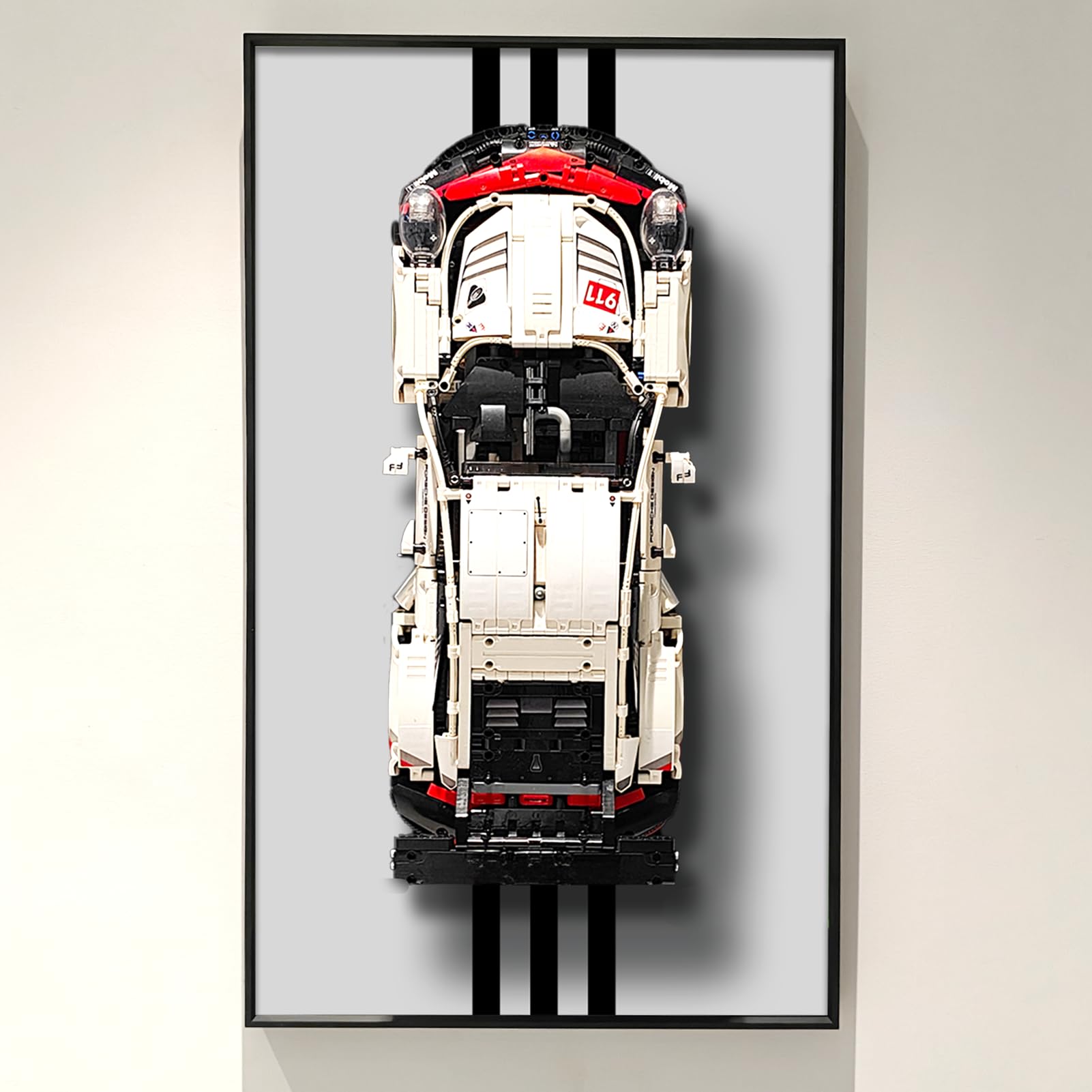 ICUANUTY Display Wallboard Compatible with Lego Technic Porsche 911 RSR 42096 Wall Display Frame