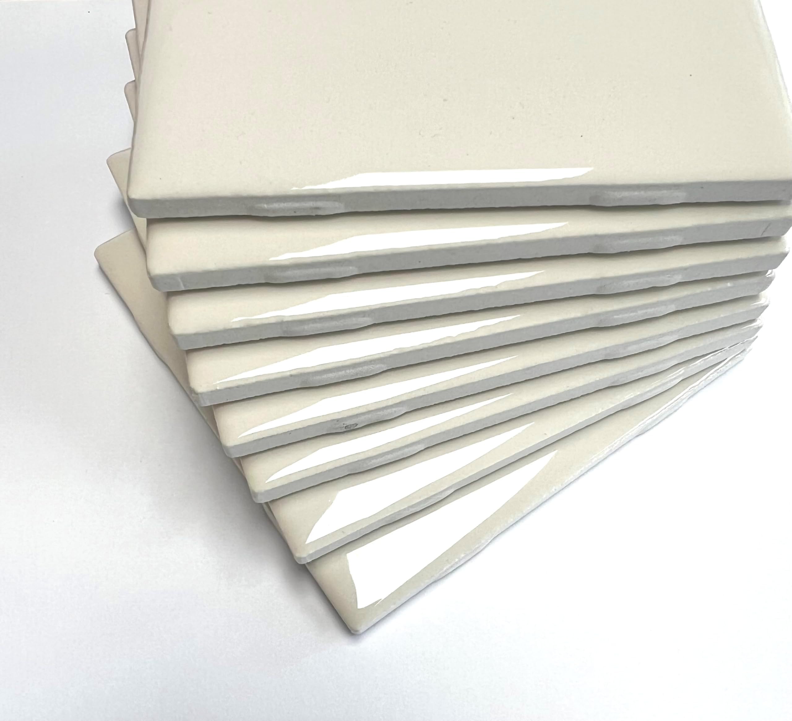 Made in USA Set of 8 (1sf) 4x4 Almond Color 0135 Ceramic Tile Walls Backsplash