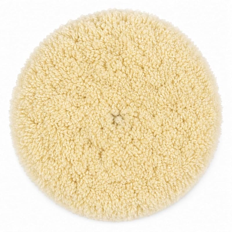 Boina de Lã Natural Woolous para Polimento, Corte e Lustro com Fixação Hook-and-Loop, 20,3 cm