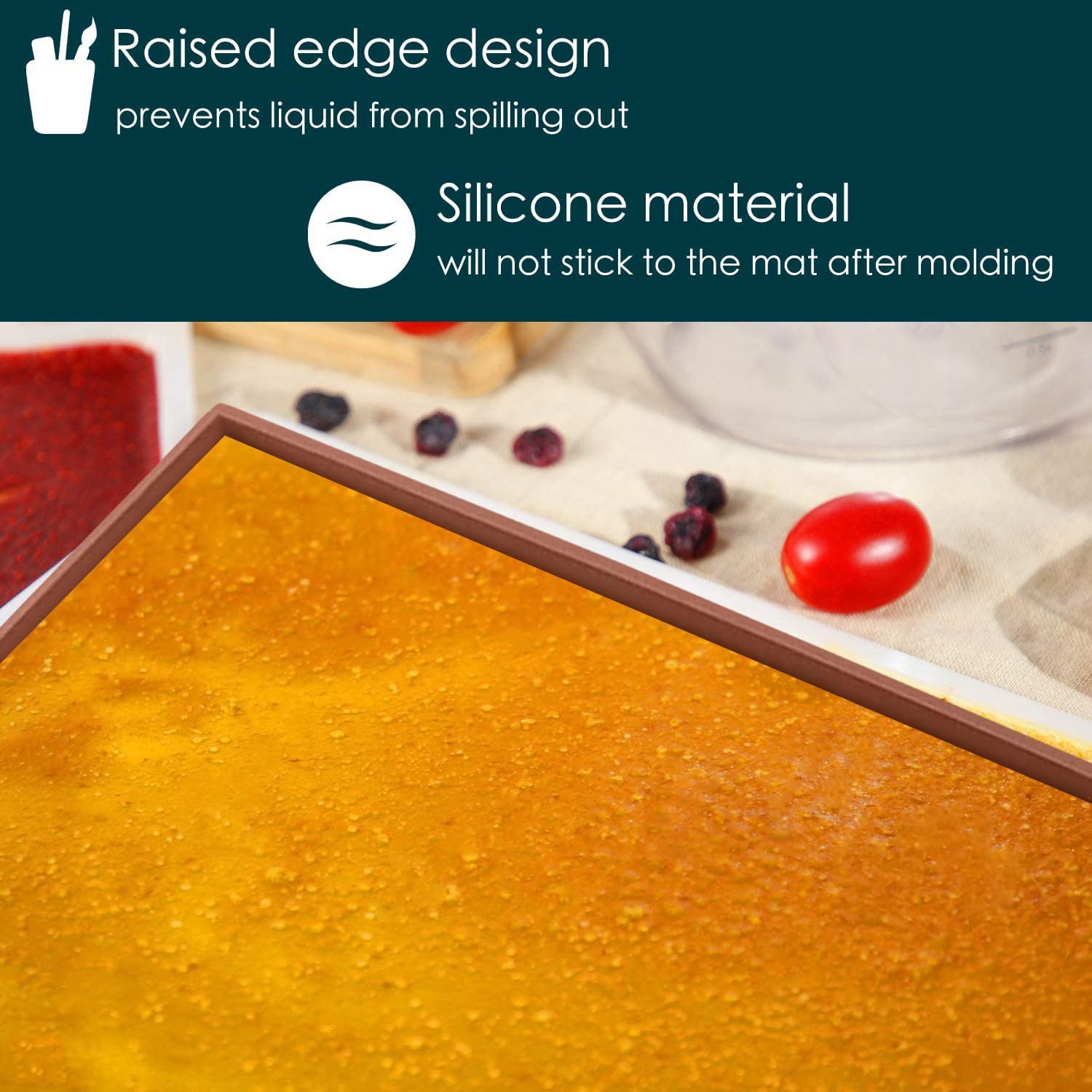 8 Fogli In Silicone Per Disidratatore 35,6x35,6cm - Antiaderenti E Riutilizzabili Per Frutta E Verdura - Foto 3