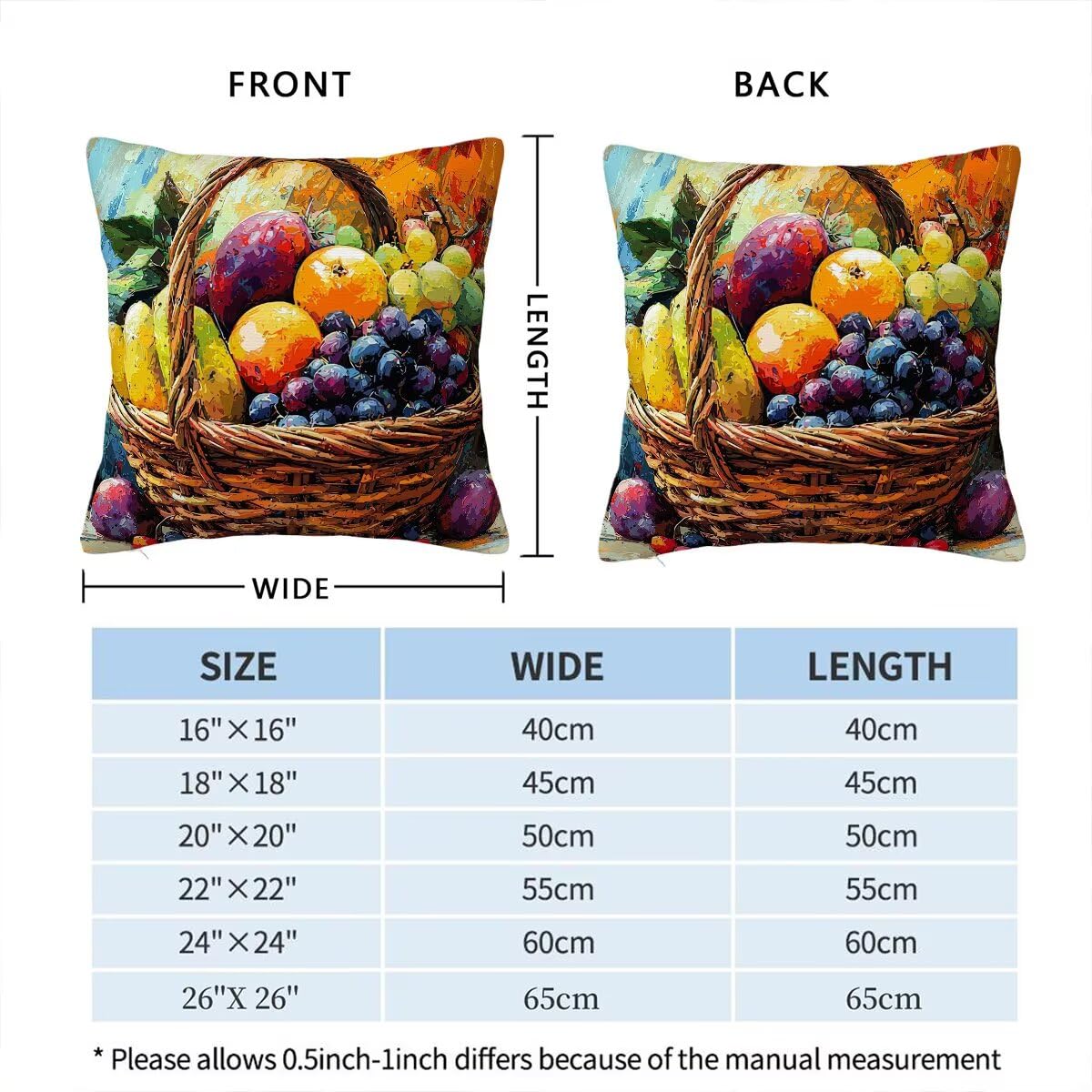 Federe Cuscini Divano 60x60 cm, Colorato Cuscini per Divano, Velluto Federe Cuscino Letto Impermeabili Set da 4, Copricuscini Frutta Motivo con Cerniera Invisibile Design per Sofá, Regalo Donna D-81