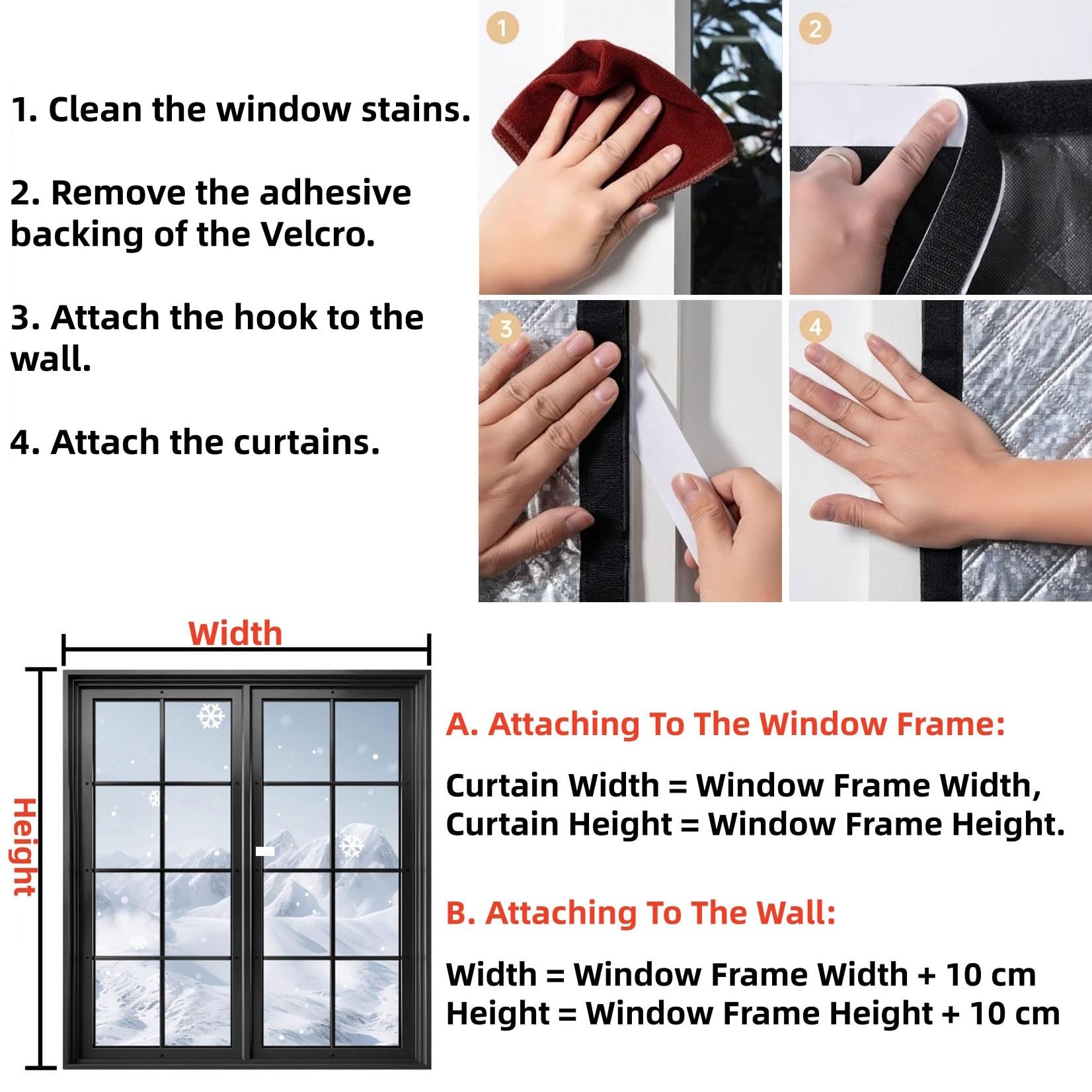 Aislante Termico Ventanas 68 x 172 cm Mantener El Aire Frío Fuera de La Ventana Cubierta para El Aislamiento Incluye Cinta Adhesiva Doble Cara Personalizable, Gris