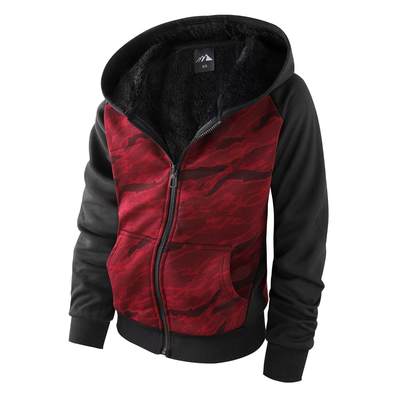 OHSNMAKSL Boys Fleece Jacket Kids Winter coat Girls Sherpa Lined Zip Up Hoodie Warm Sweatshirt School Hooded Outerwear