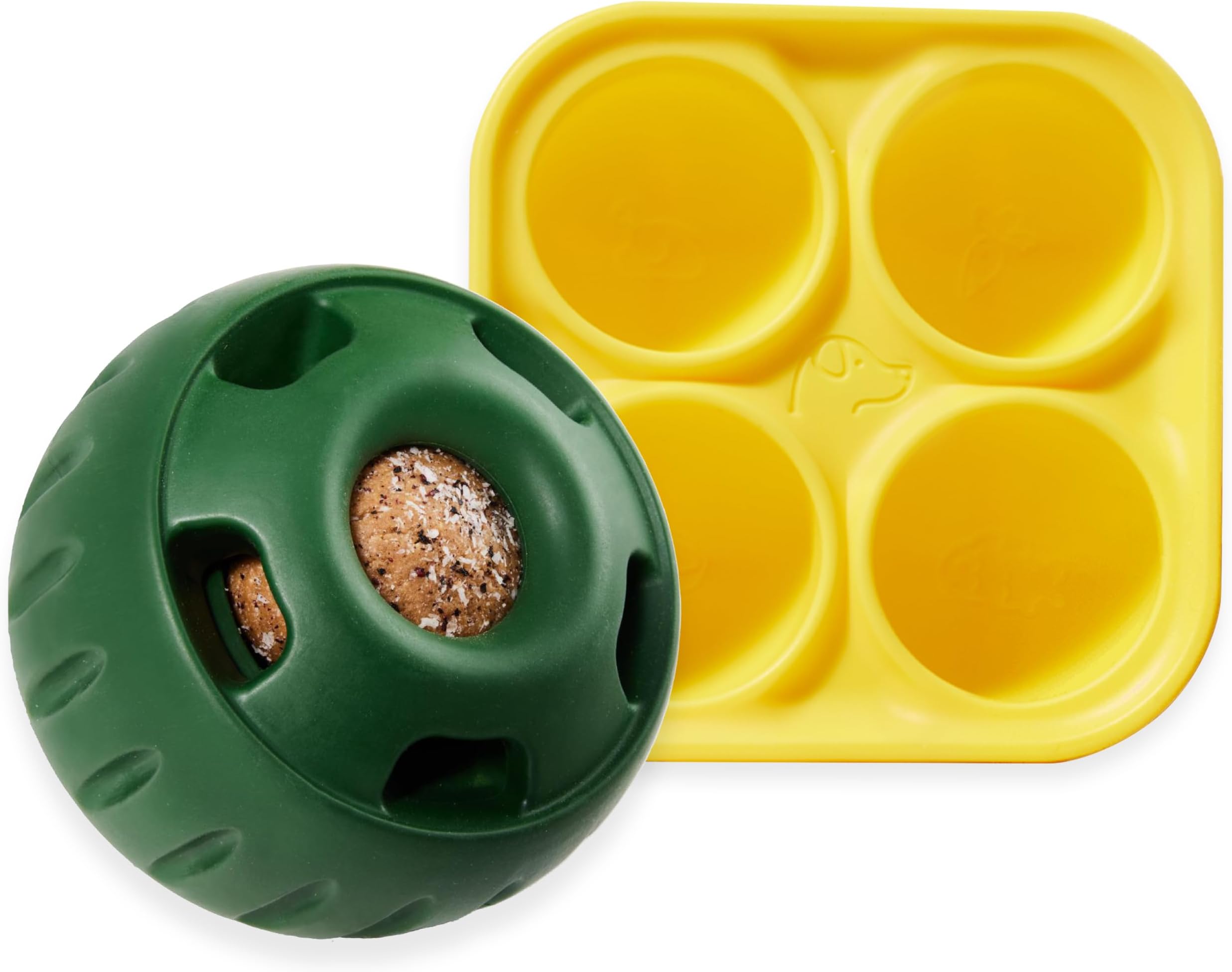 WOOF Pupsicle and Treat Tray - Long-Lasting Interactive Dog Ball Toy and Silicone Dog Treat Mold - Keep Your Pup Busy - Easy to Clean - Dog Toys for Small Dogs 10-25 lbs