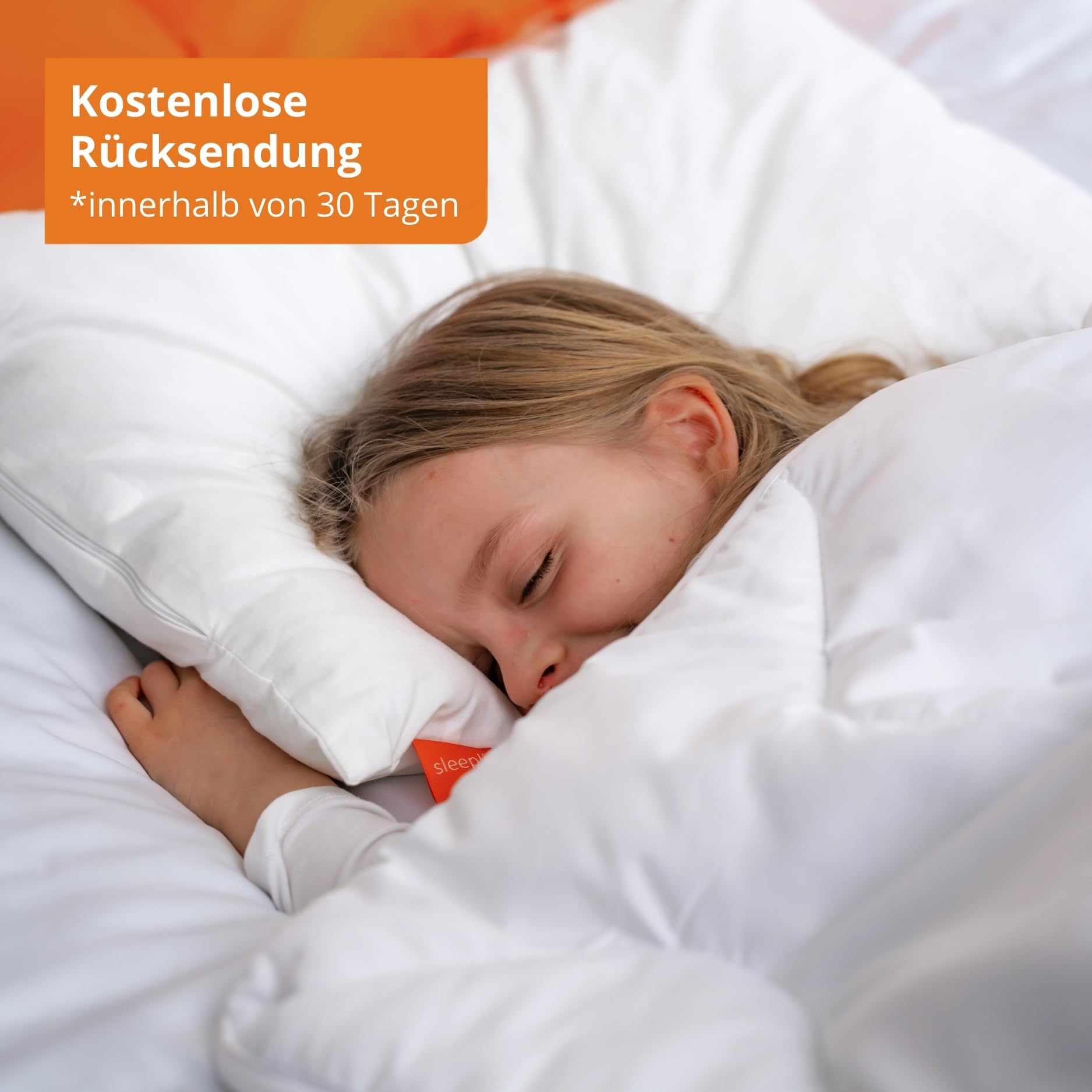 sleepling 197392 Oreiller pour enfant, 90 % duvet / 10 % plumes, 100 % coton, Fabriqué en UE, Lavable à 60 °C, Ökotex 100, 40 x 60 cm, blanc