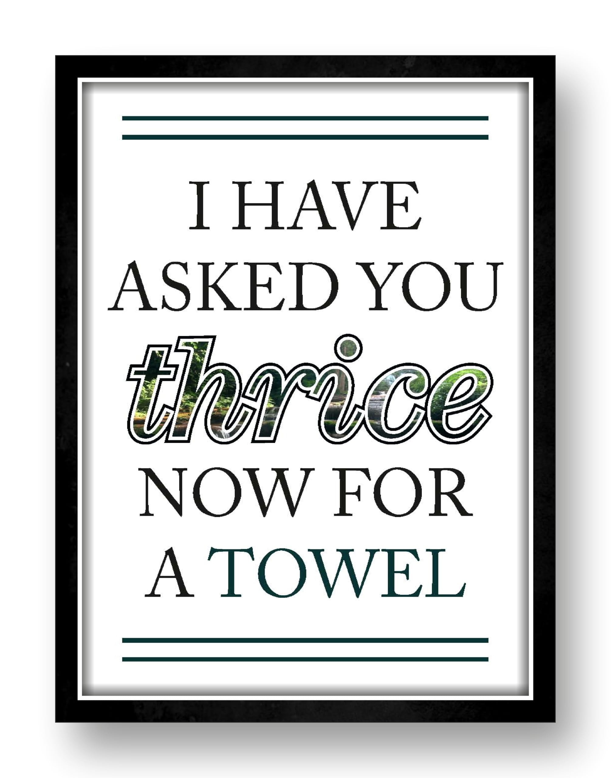Black Fiber Frame - Schitt's Creek Thrice for a Towel Quote