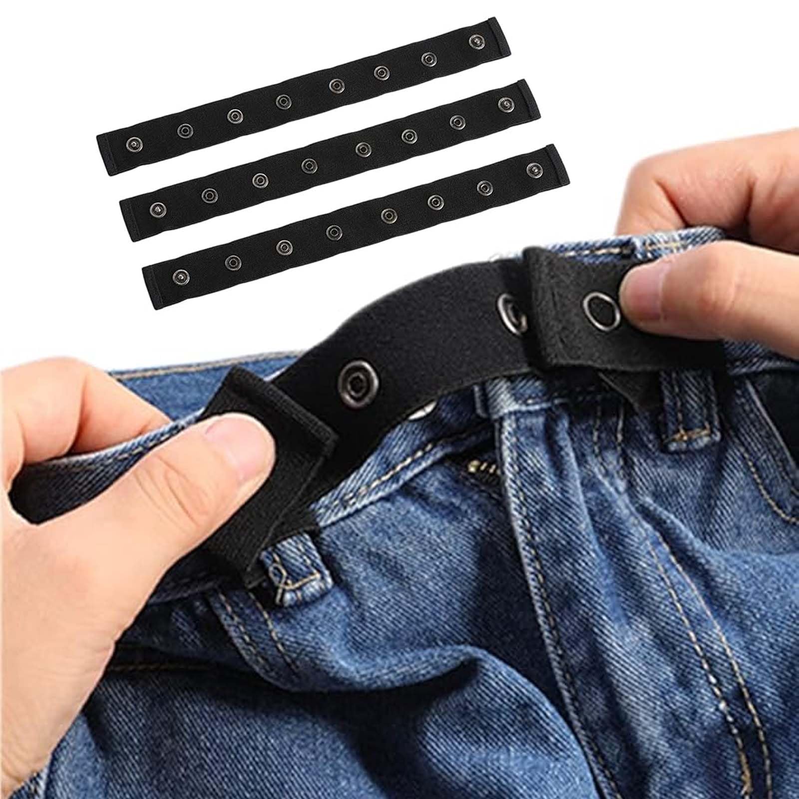 3 PCS Belt For Women Jeans, Stretchable Elastic Belt For Pregnancy And Weight Fluctuation, Comfortable Adjustable Belt For Office And Travel, Black 3 Pack Elastic Belts For Women Jeans-image-43