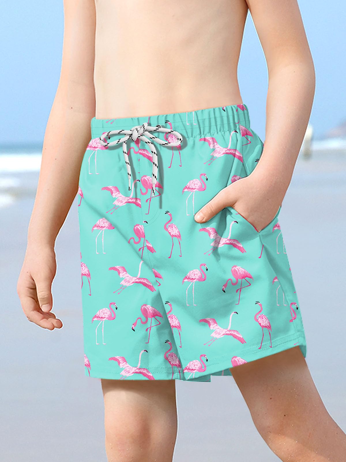 BesserBay Sommer Jungen Badehose mit Kompression Liner Taschen UPF 50+ Schwimmen Boardshorts 120-160