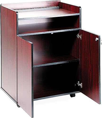 Miniatura 1 de Safco Products 8919MH - Atril de presentación ejecutiva con gabinete, color caoba