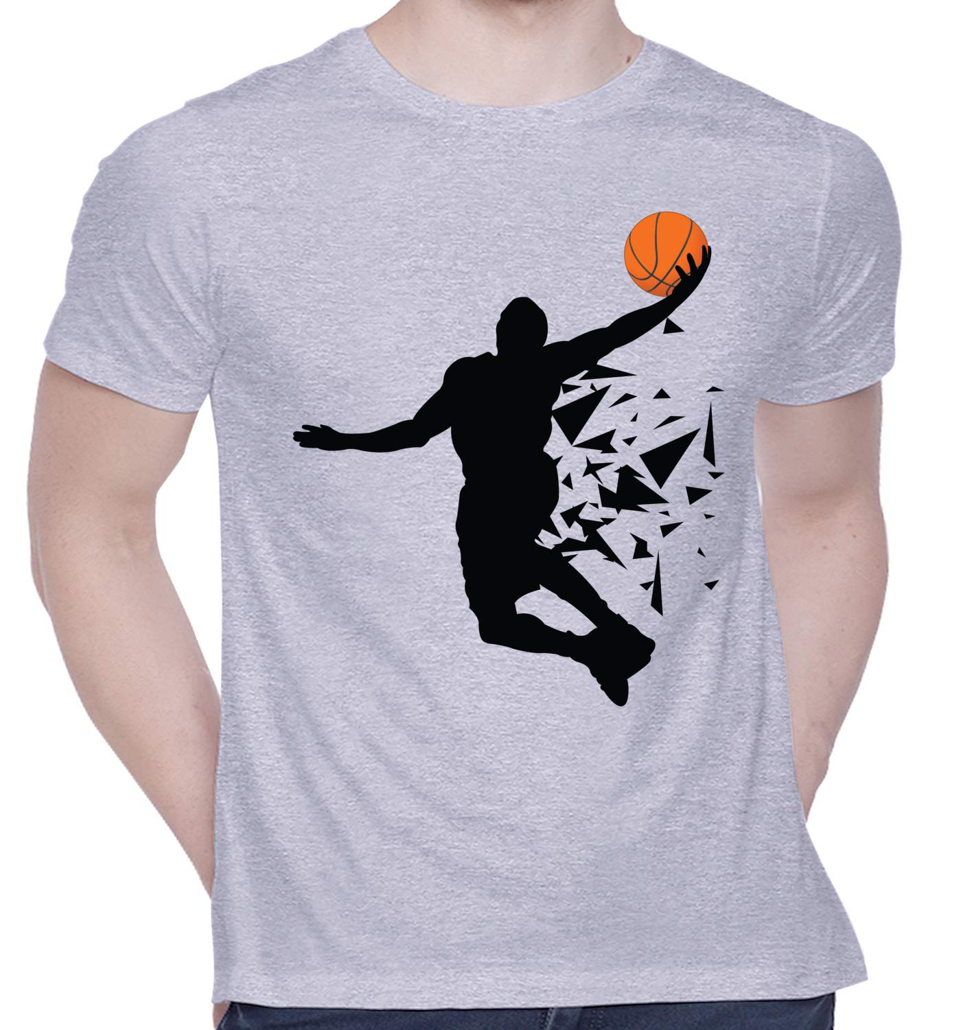 CreativiT Graphic Printed T-Shirt for Unisex Basketball Player Tshirt | Casual Half Sleeve Round Neck T-Shirt | 100% Cotton | D00800-25