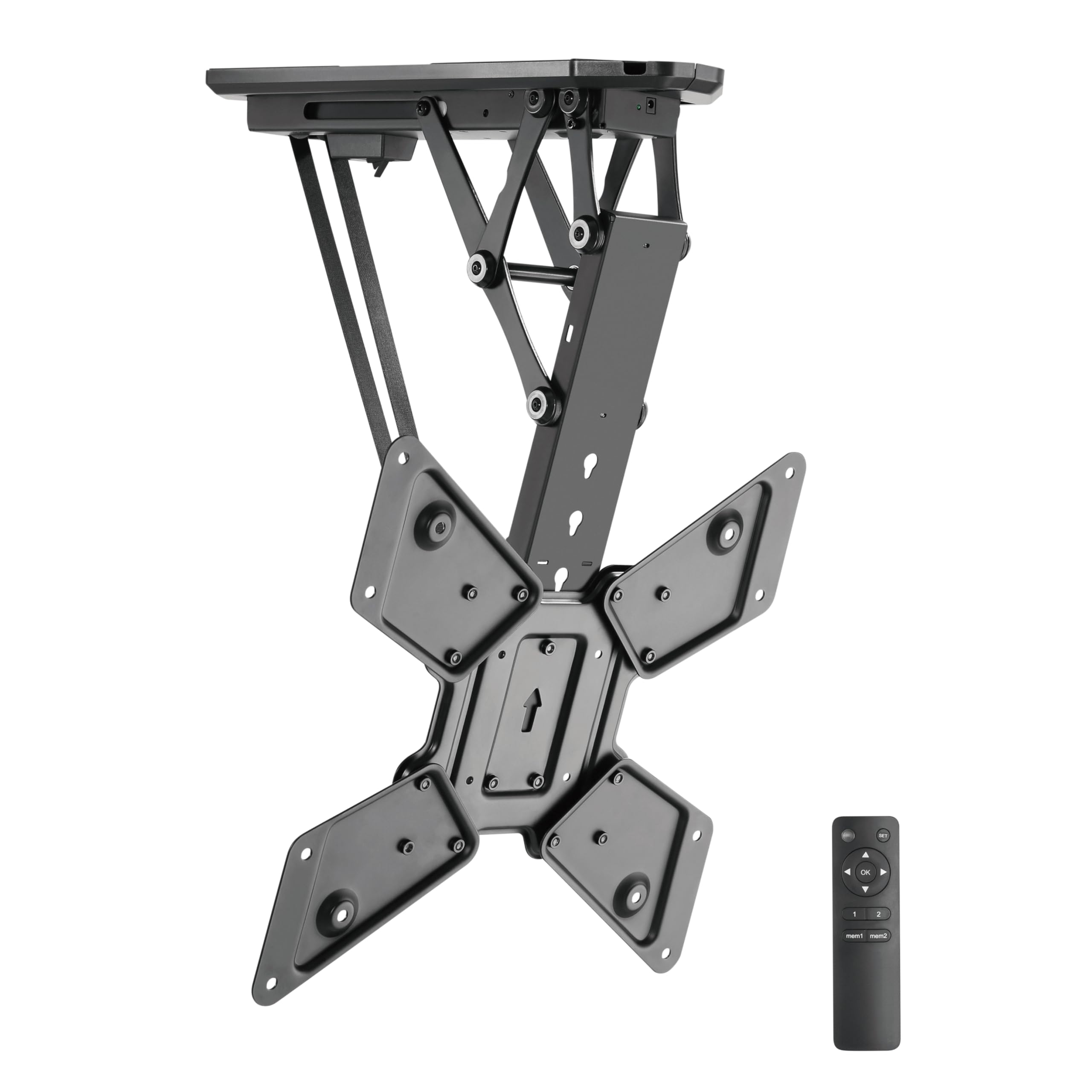 RICOO Supporto da soffitto per TV elettrico pieghevole per TV da 23 – 55 pollici, SE0544, montaggio a soffitto, inclinato sul tetto, fino a 30 kg e VESA 400 x 400 mm