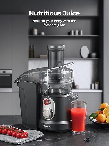 Miniatura 8 de Máquinas exprimidoras, máquina extractor de jugo centrífuga de potencia máxima de 1300 W con boca ancha de 3.2 pulgadas para frutas y verduras