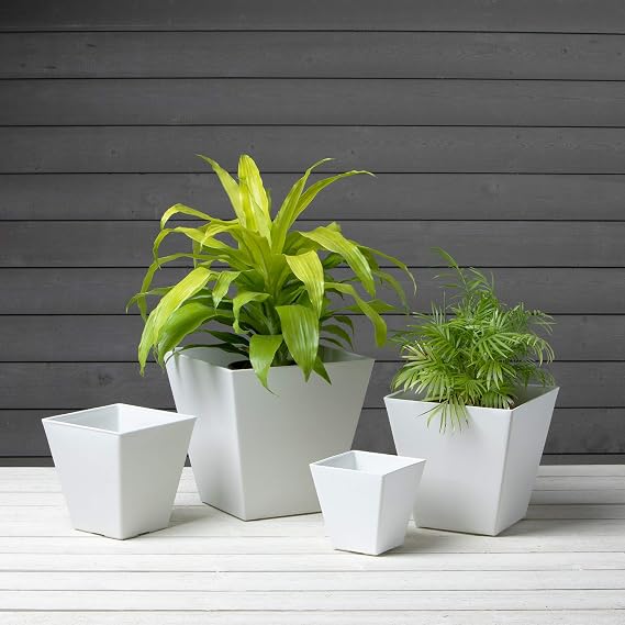Novelty Artstone 35122 Ella Square Planter, White