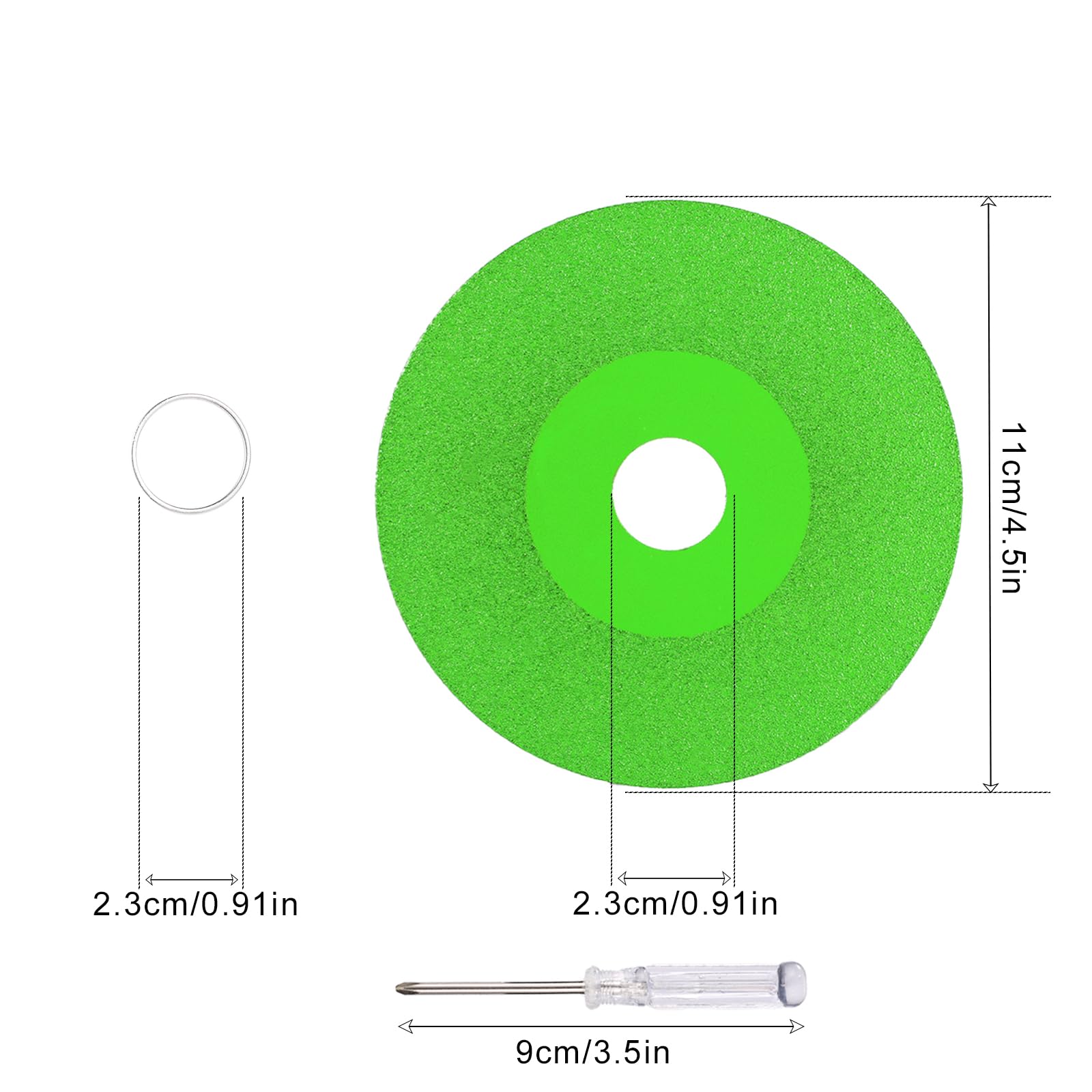Lyreh 6pcs Glass Cutting Disc for Angle Grinders Manganese Steel Rock Slab Grinding Flat Saw Blades for Cutting Glass Ceramics Tile Marble Diamond and Jade (Green) - Image 2