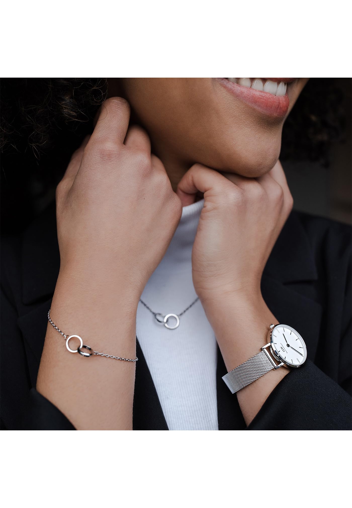 DANIEL WELLINGTON Petite Sterling, Reloj Plateado, 32mm, Metálico, para Mujer