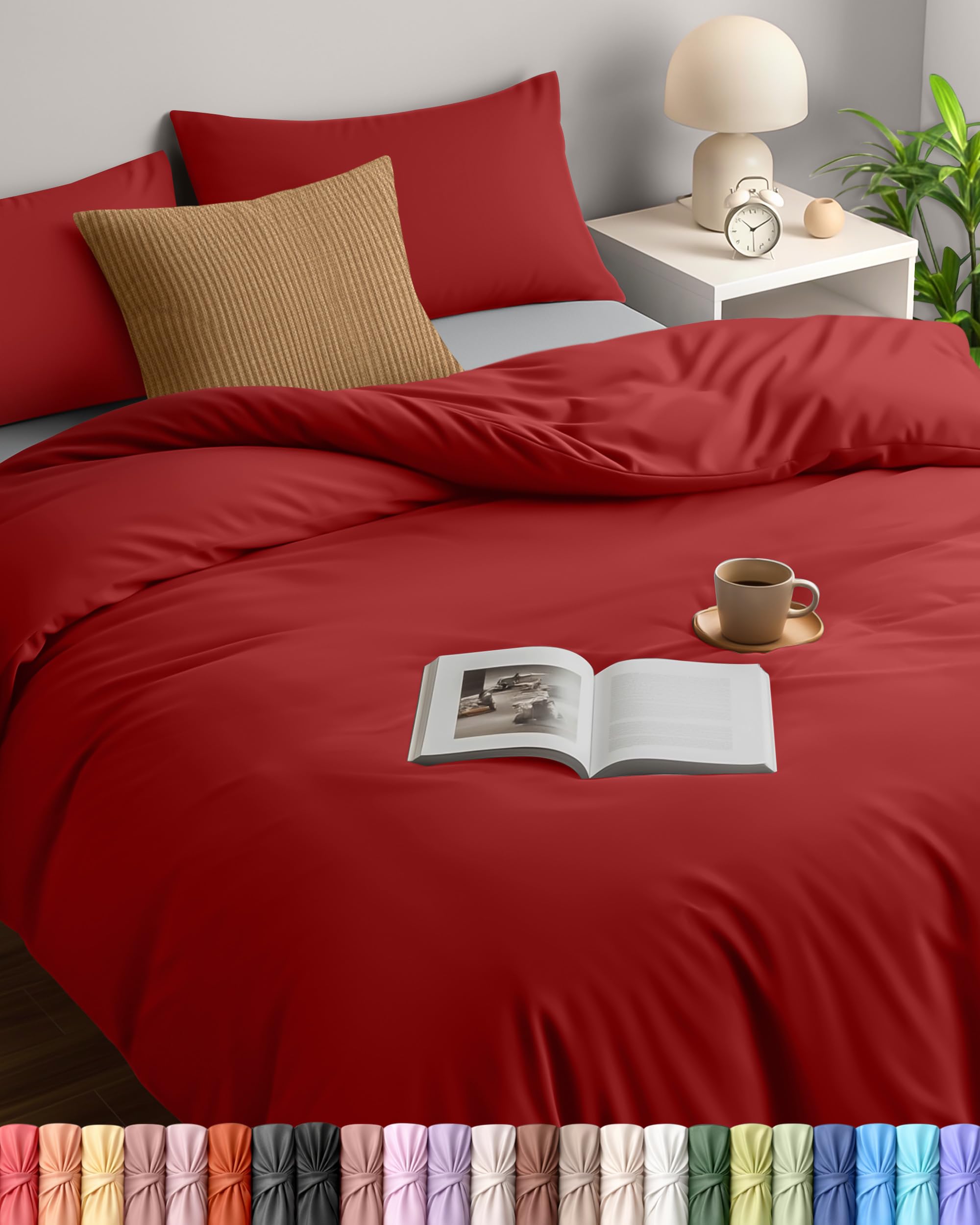Utopia Bedding Red Double Duvet Cover,