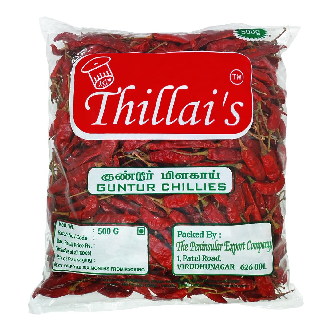 Thillai's Guntur Hot Dried Red Chilli-500g