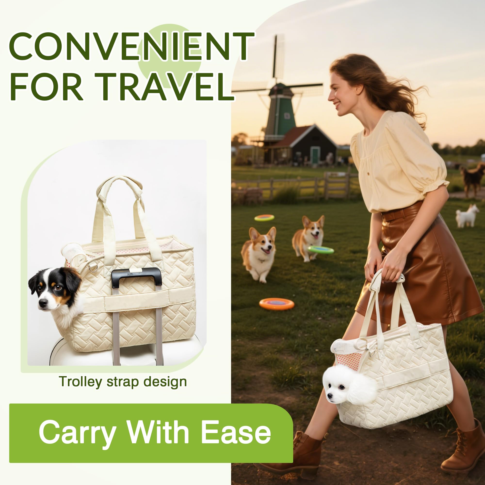 ALLSOPETS Dog Carrier Bag, Soft Lightweight Pet Carrier for Small Dogs and Cats with Mesh Ventilation - Image 2
