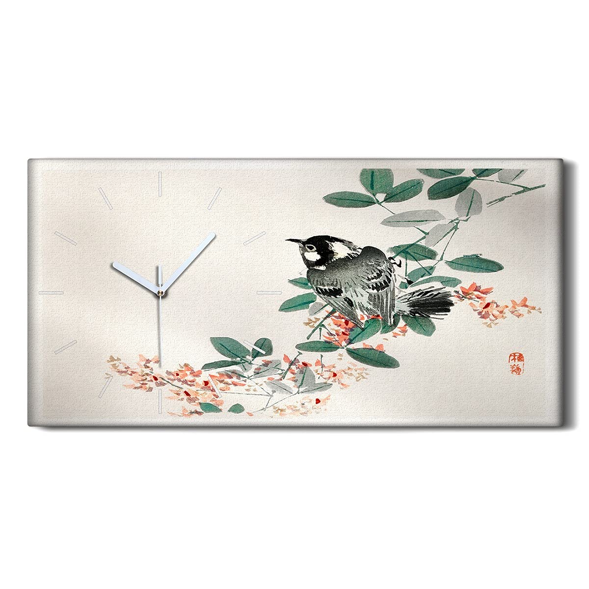 Horloge sur Toile Silencieuse sans Tic-Tac Déco Salon 60x30