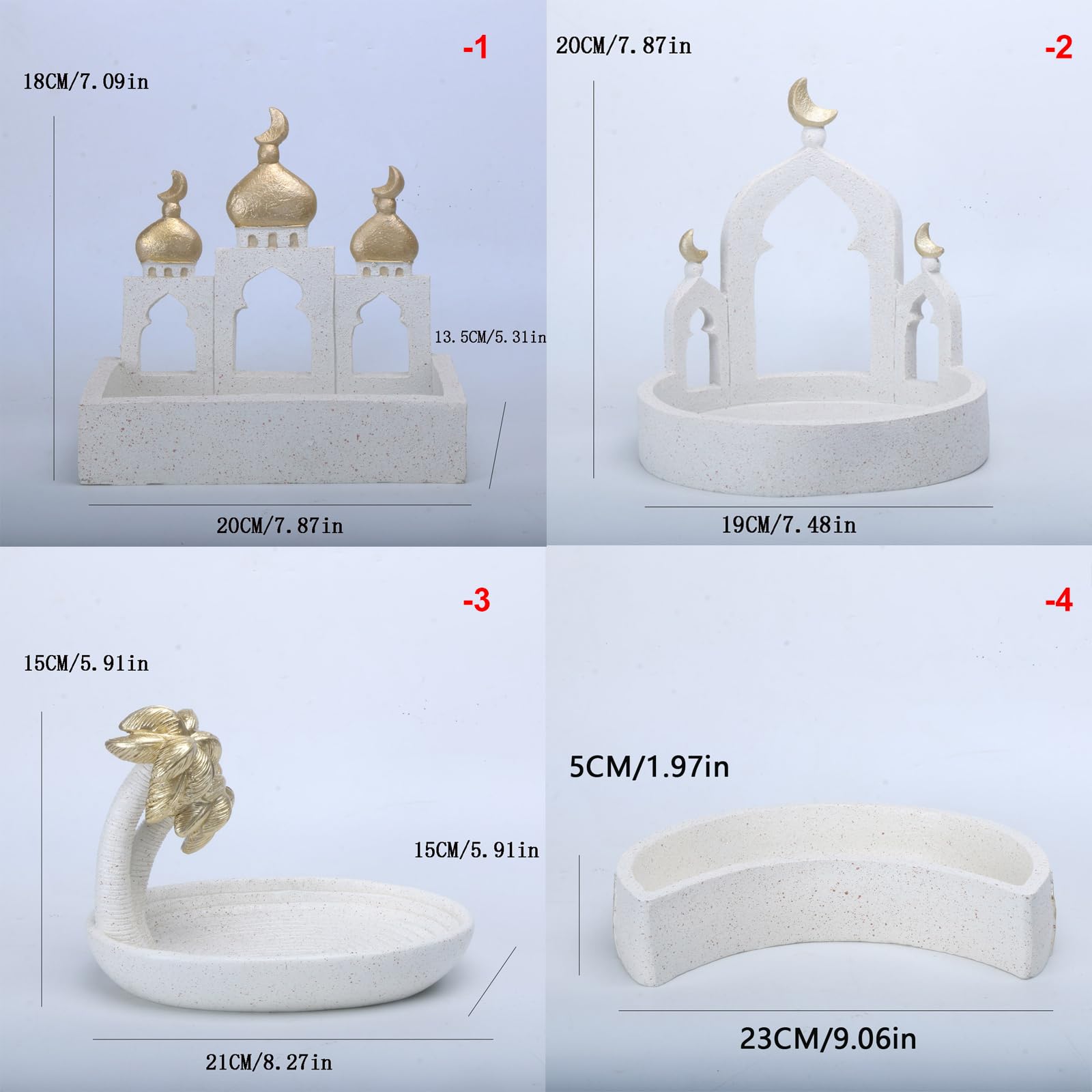 Modello Torre Di Moschea Oro E Bianco Con Scatola Di Immagazzinaggio Ramadans Eid Home Decors Ornamento Decorativo Per Tavolo Libreria Decorazioni Ramadan