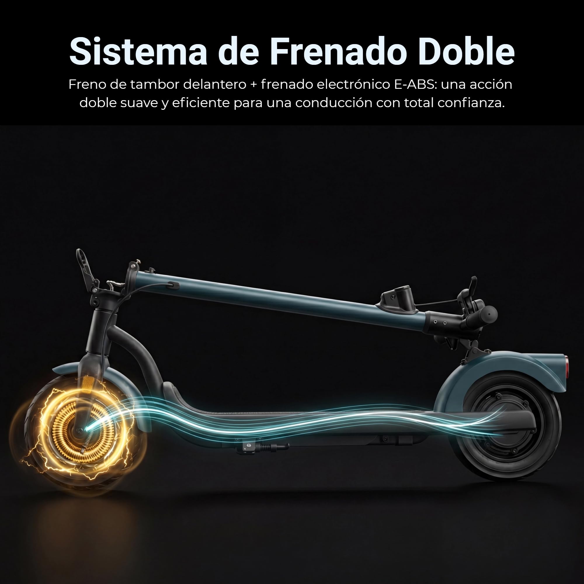N5 Patinete Eléctrico con Tracción Trasera Neumáticos Tubeless 10" | Motor 350W, 25 Km Autonomía, Pendiente 18%, Sistema TCS, Sistema BMS, Frenos Duales, Estructura ligera, Plegable, IPX4
