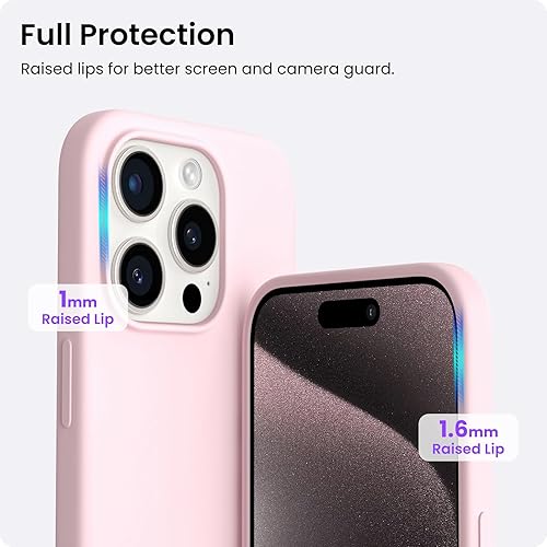 Miniatura 10 de ORNARTO - Funda compatible con iPhone 15 Pro Max de 6.7 pulgadas, delgada, de silicona líquida, 3 capas, caucho en gel suave, a prueba de golpes,