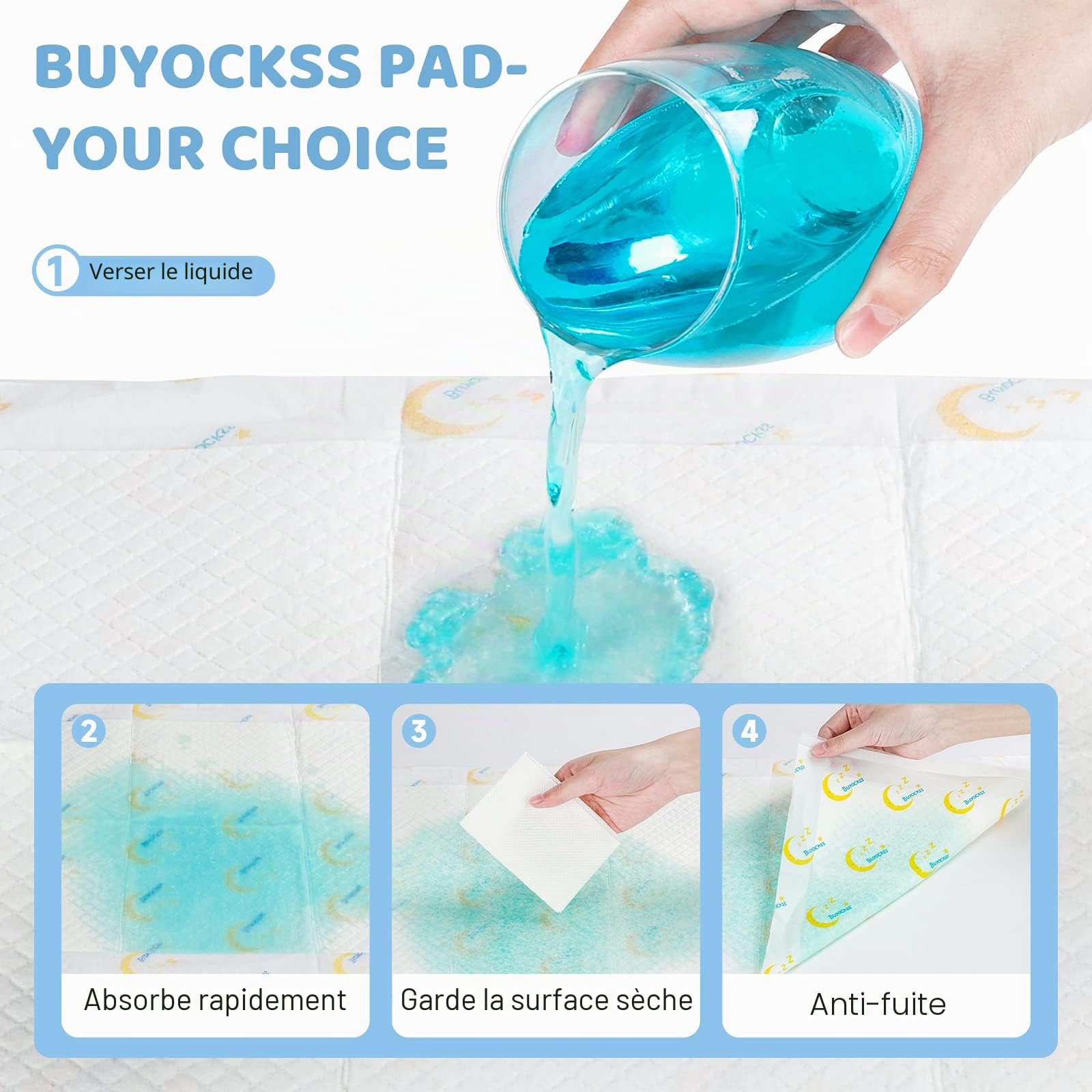 Lot de 100 alèses à Langer jetables pour bébé - Absorption Rapide - Doux, Respirant, imperméable - Anti-Fuite - 33 x 45,7 cm