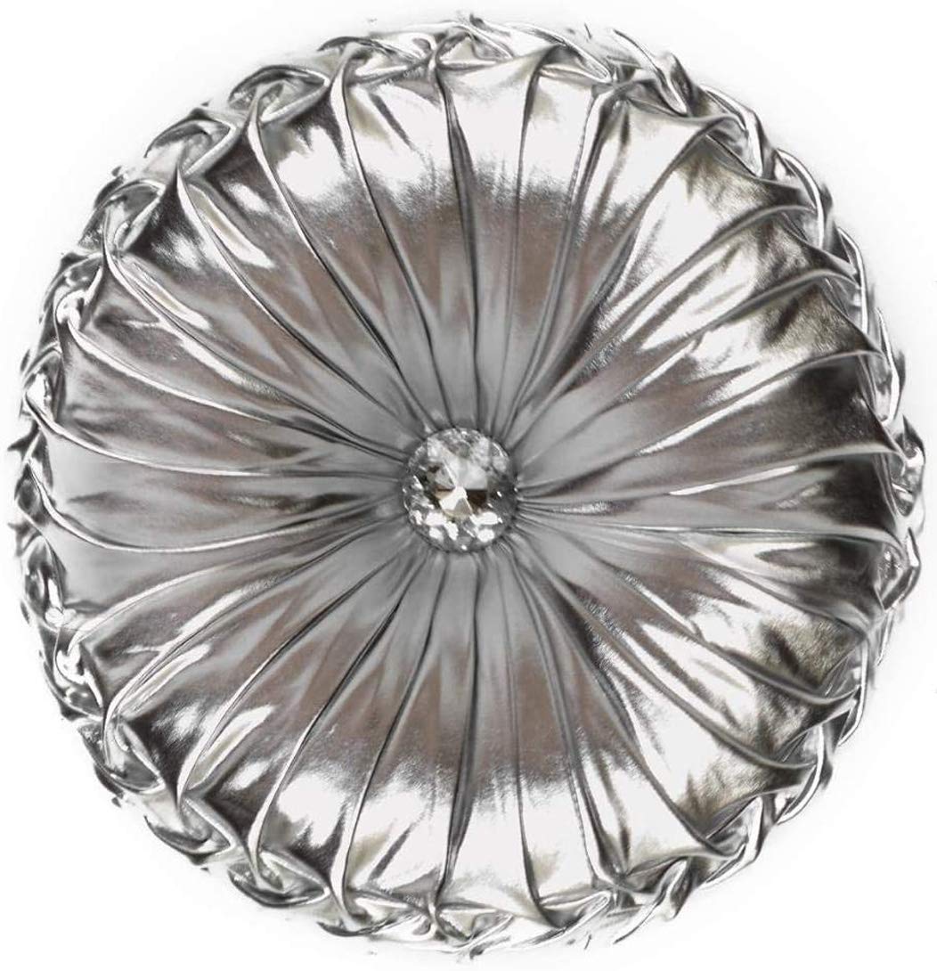 DleDan. Soft Decorative Spandex Fabric European Throw Pillow, 1 Count (Pack of 1), Silver