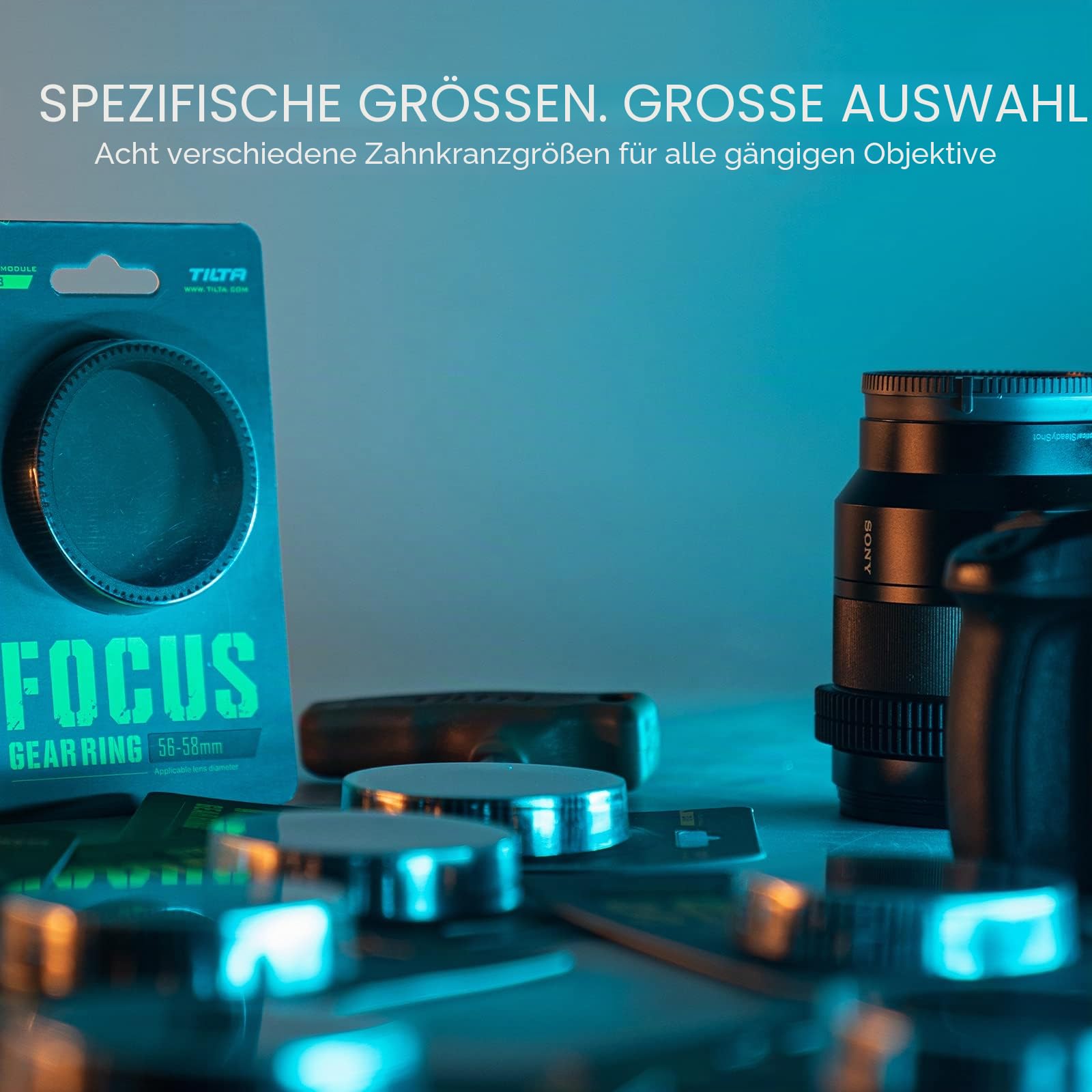 Tilta Seamless Focus Gear Ring (8 Stück), 360° Seamless Rotation Silent für Tilta Mini Follow Focus Nucleus Nano DSLR 0.8 Mod Standard Gear Kameraobjektiv Zubehör TA-FGR-SET8