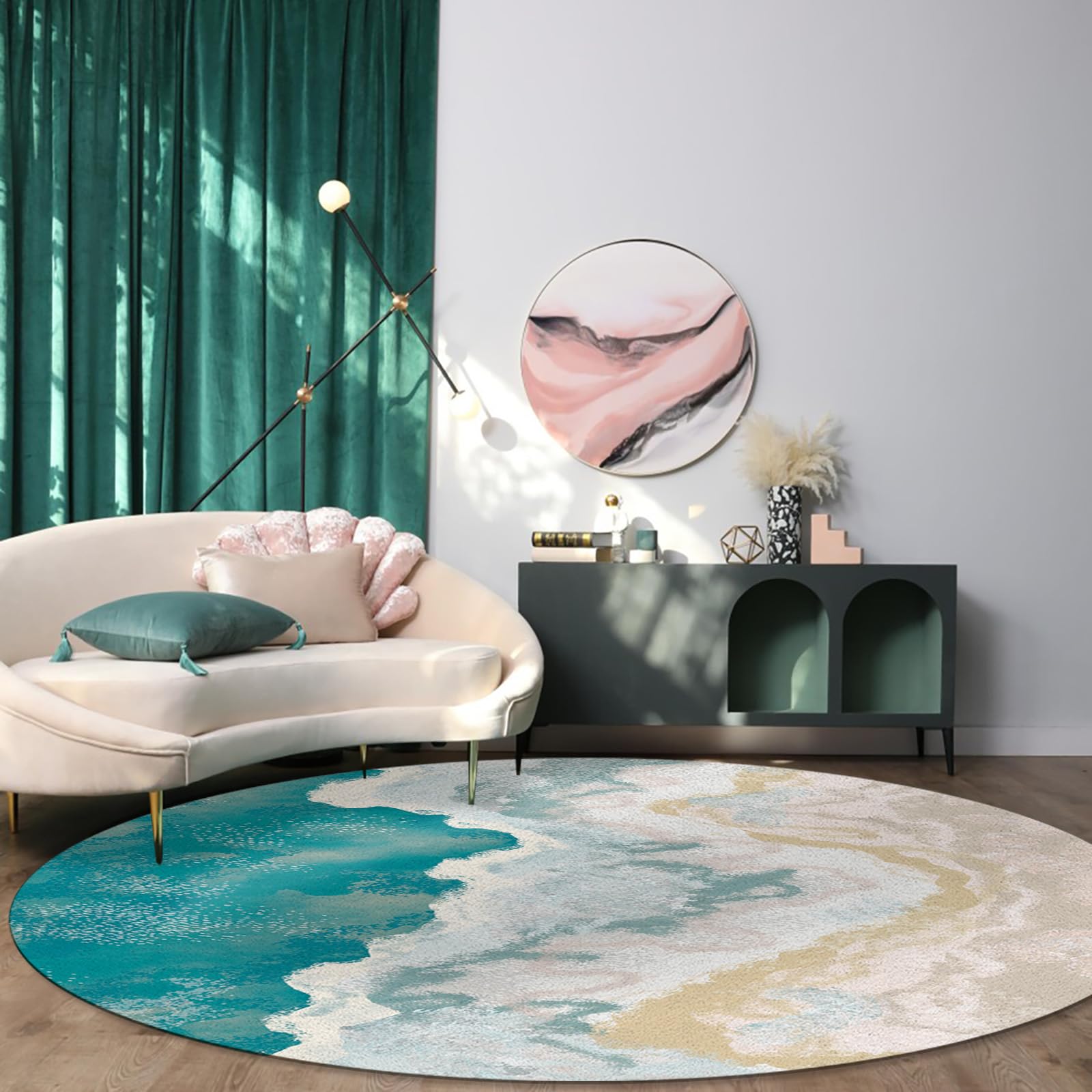ラグ・カーペット round beach rug Large Collection Area Rugs Round Carpet Runner, Abstract