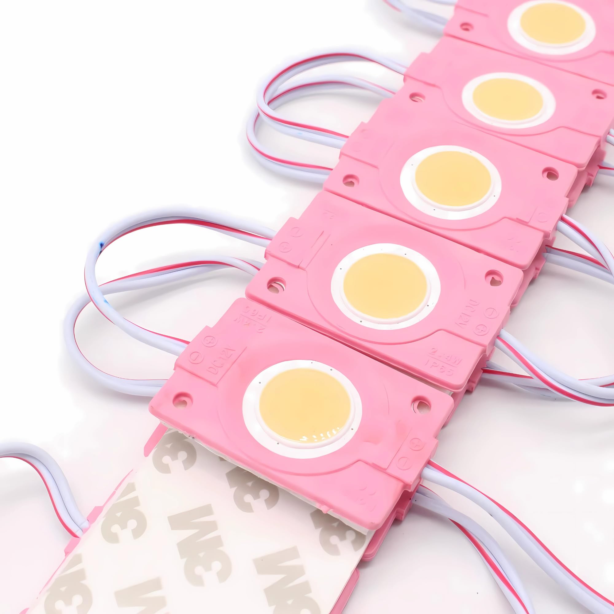 AHORA DECOR – 20 Pieces 12V DC 2.4W Coin LED Light Module – Waterproof & Energy-Efficient LED Bulb for Home, Temple, Car, Bike, DIY Projects & Signboards (Pink) - Image 4 thumbnail