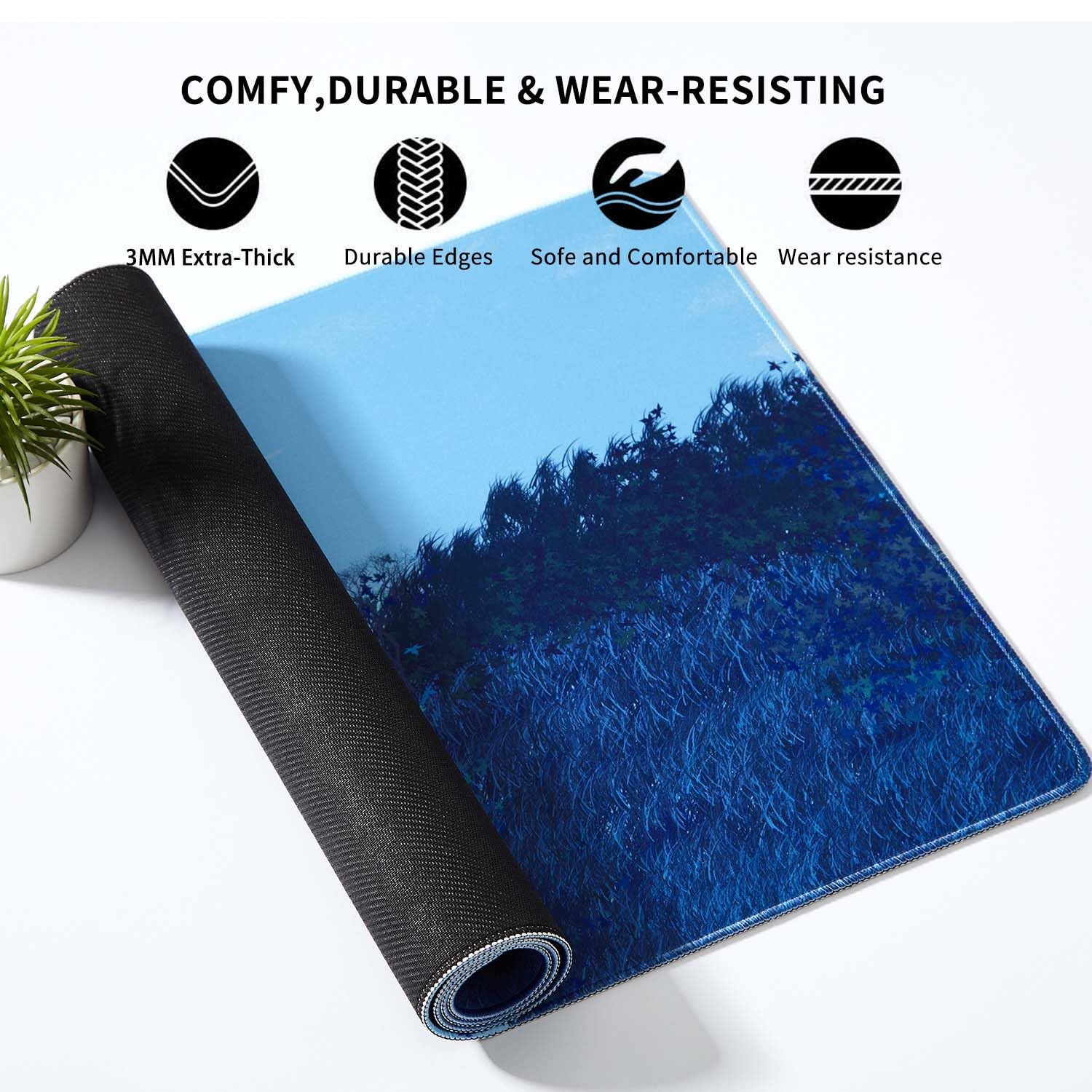 DOBAOJIA Tappetino Mouse 700x300mm, Tappetino Mouse Gaming XL, Tappetino Mouse e Tastiera, Tappetino Computer, Sottomano da Scrivania, superficie prova di versamento e base antiscivolo