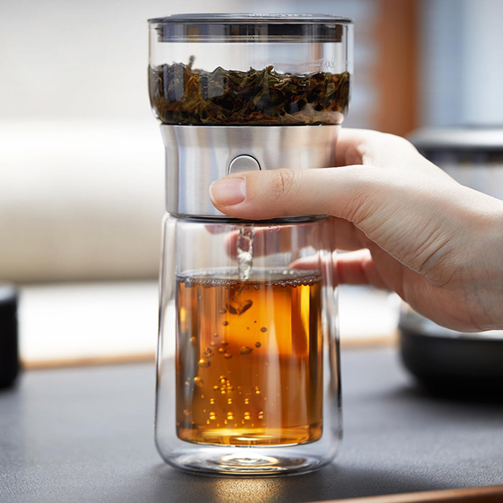 Taza Infusora de té Lista para presentar Que resalta la Estructura de elaboración de Cerveza con Grifo Simple, excelente para los Amantes del té Regalo