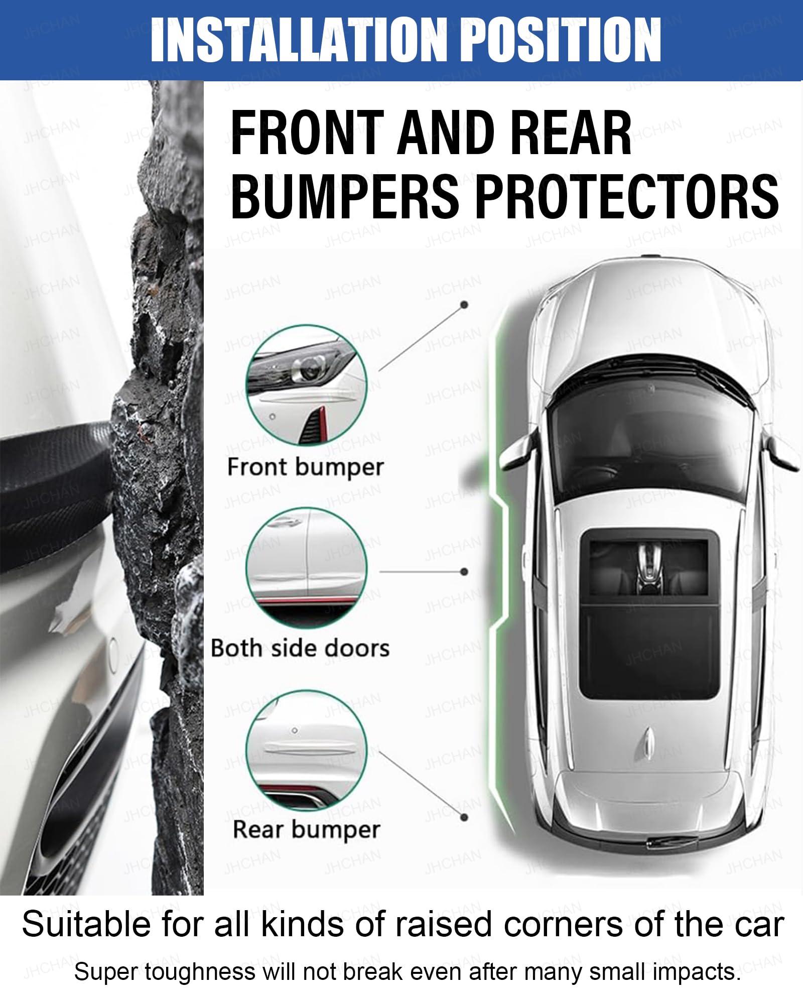 TRD Car Door Edge Protectors Door Guard Universal 4PCS SET Black Carbon - View #9