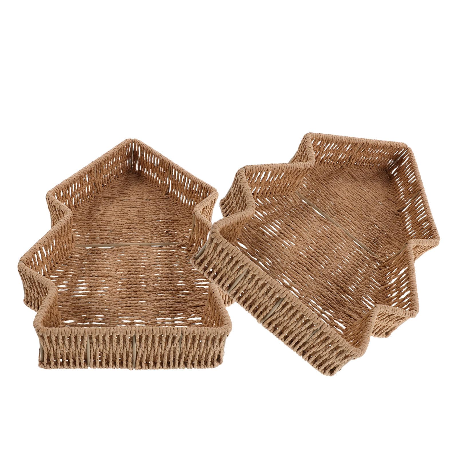 KICHOUSE 2 Piezas Cesta de Mimbre Material PP y Hierro Estilo Rústico Fácil de Manejar Forma de Árbol de Navidad y Capacidad Maximizada para Pan para Desayunos Informales