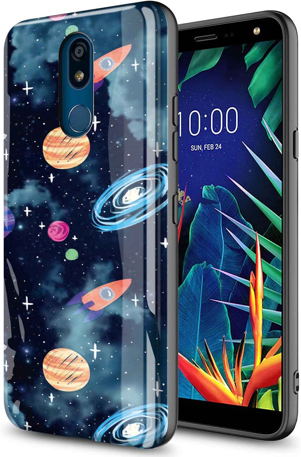 GORGCASE Case Design for LG K40 / LG Solo LTE/LG K12 Plus/LG X4 2019 5.7"/LG Harmony 3/LG Xpression Plus 2,Slim Anti-Scratch Shock-Proof Cute Girls Women Man Armor Drop Protective Cover Galaxy Space