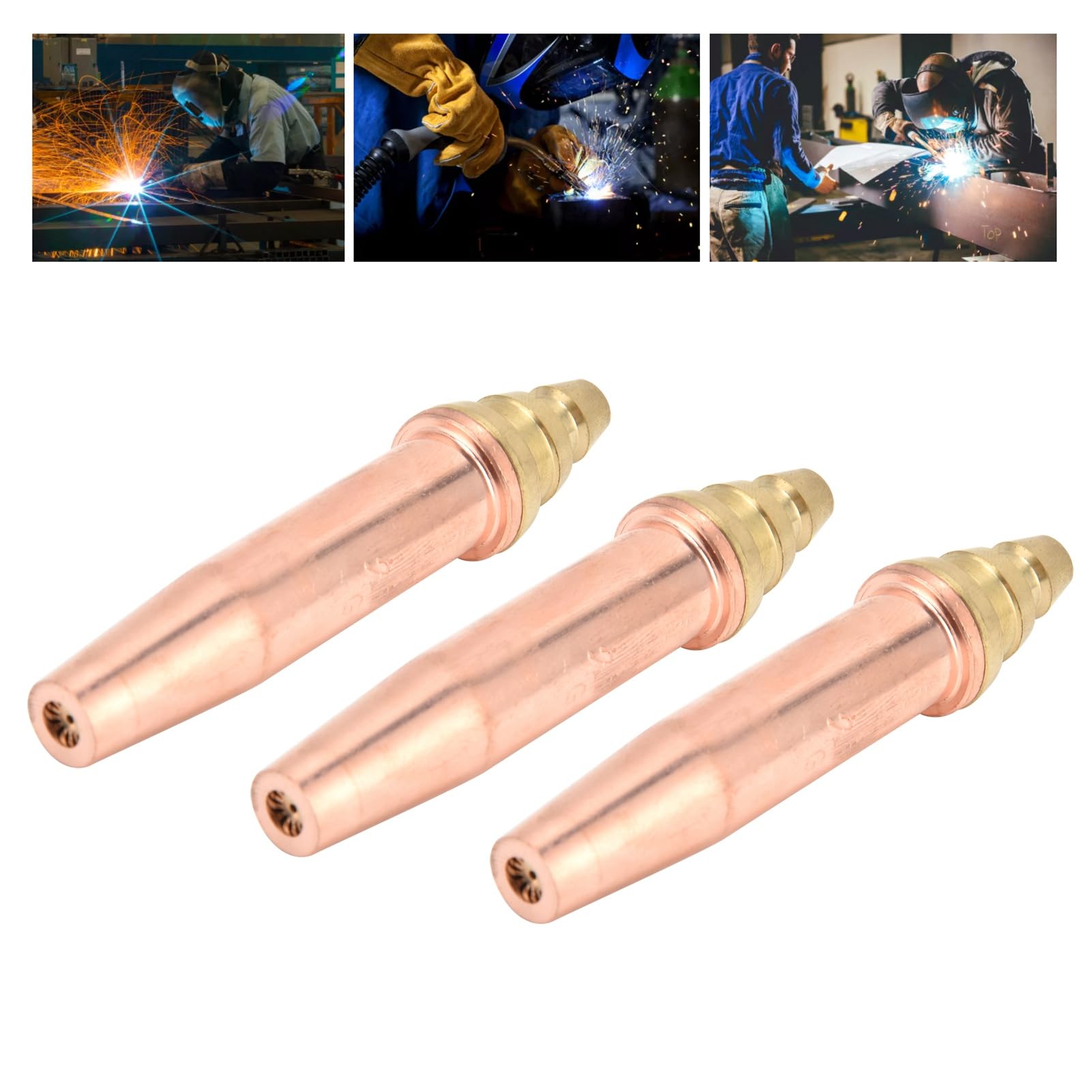3 uds puntas de soplete de corte de propano de oxígeno boquilla de soplete de Gas isobárico 0,9 mm 1,2 mm 1,5 mm puntas de soldadura de Gas para máquina de corte por llama