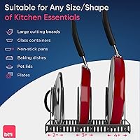 Vista 13 de Better Things Home 14+ Dual Pan and Pot Lid Organizer Rack Set for Cabinet - Includes 1 Large Rack & 1 Compact Rack for Bakeware, Lids & Pans