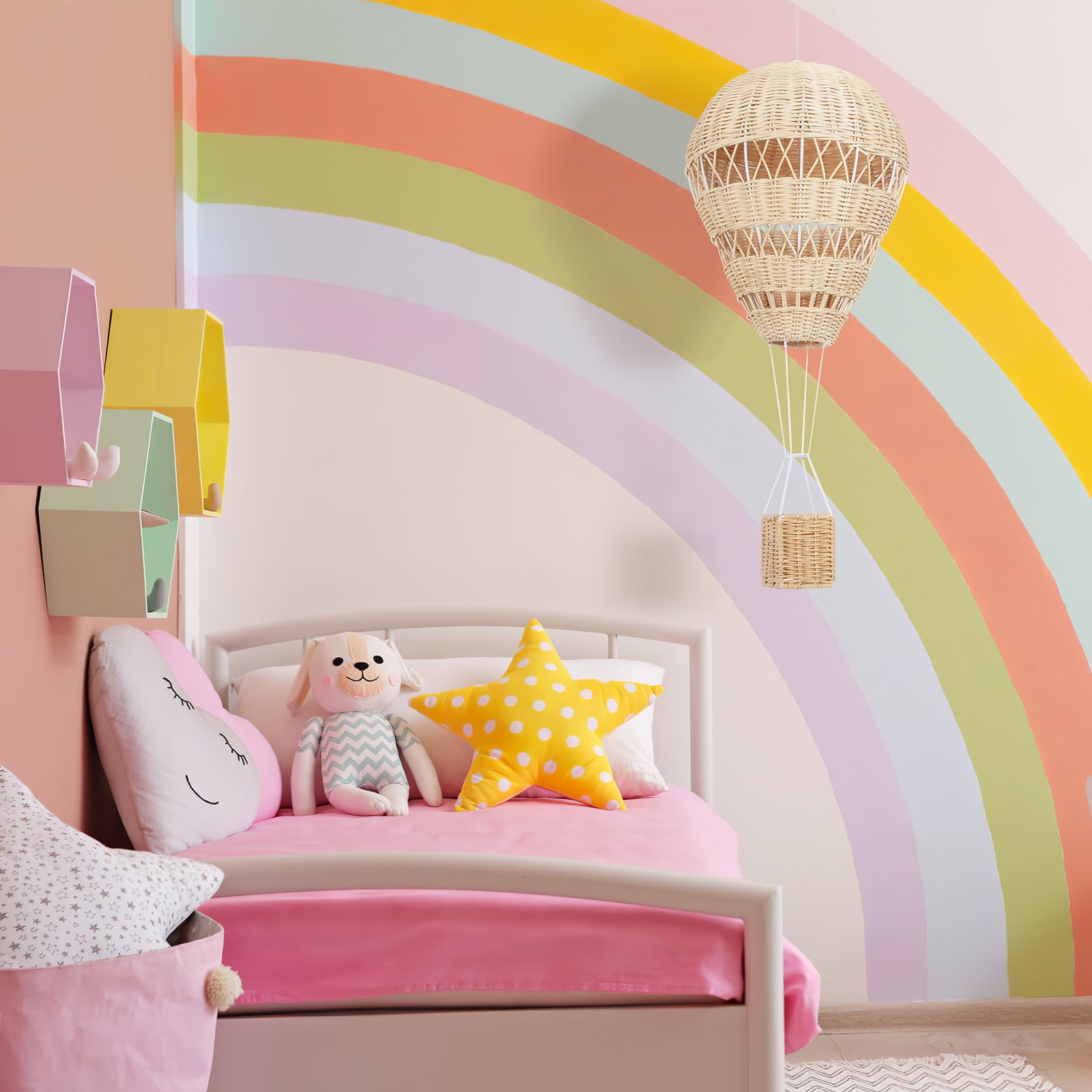 Decoración Aerostática Tejida en Ratán Cesta 1 Pieza