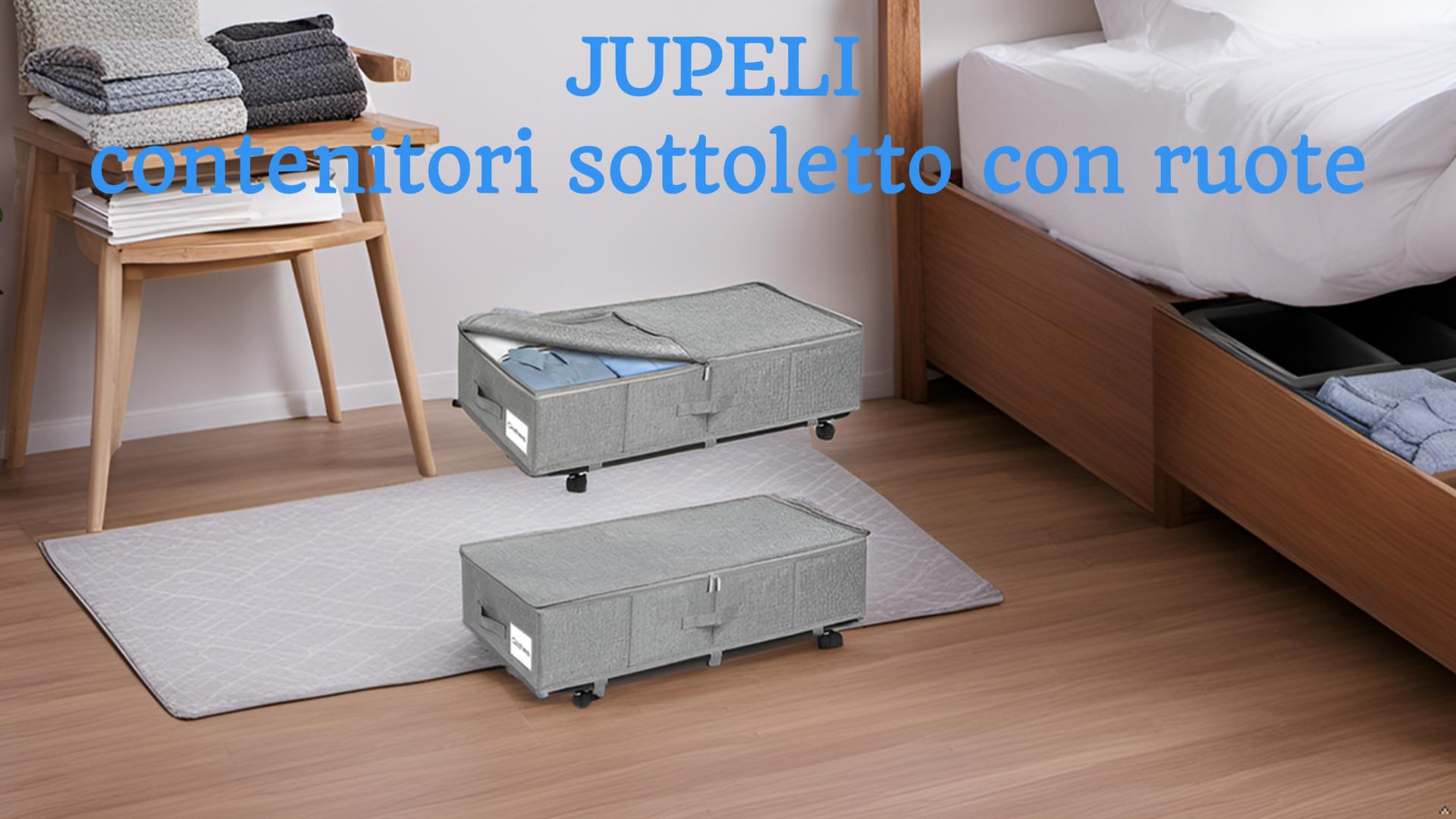 Contenitore sottoletto con ruote, 2 confezioni di contenitori sottoletto, grande contenitore sottoletto con ruote e coperchio, organizer per camera da letto per vestiti, scarpe, giocattoli (blu, 2 con