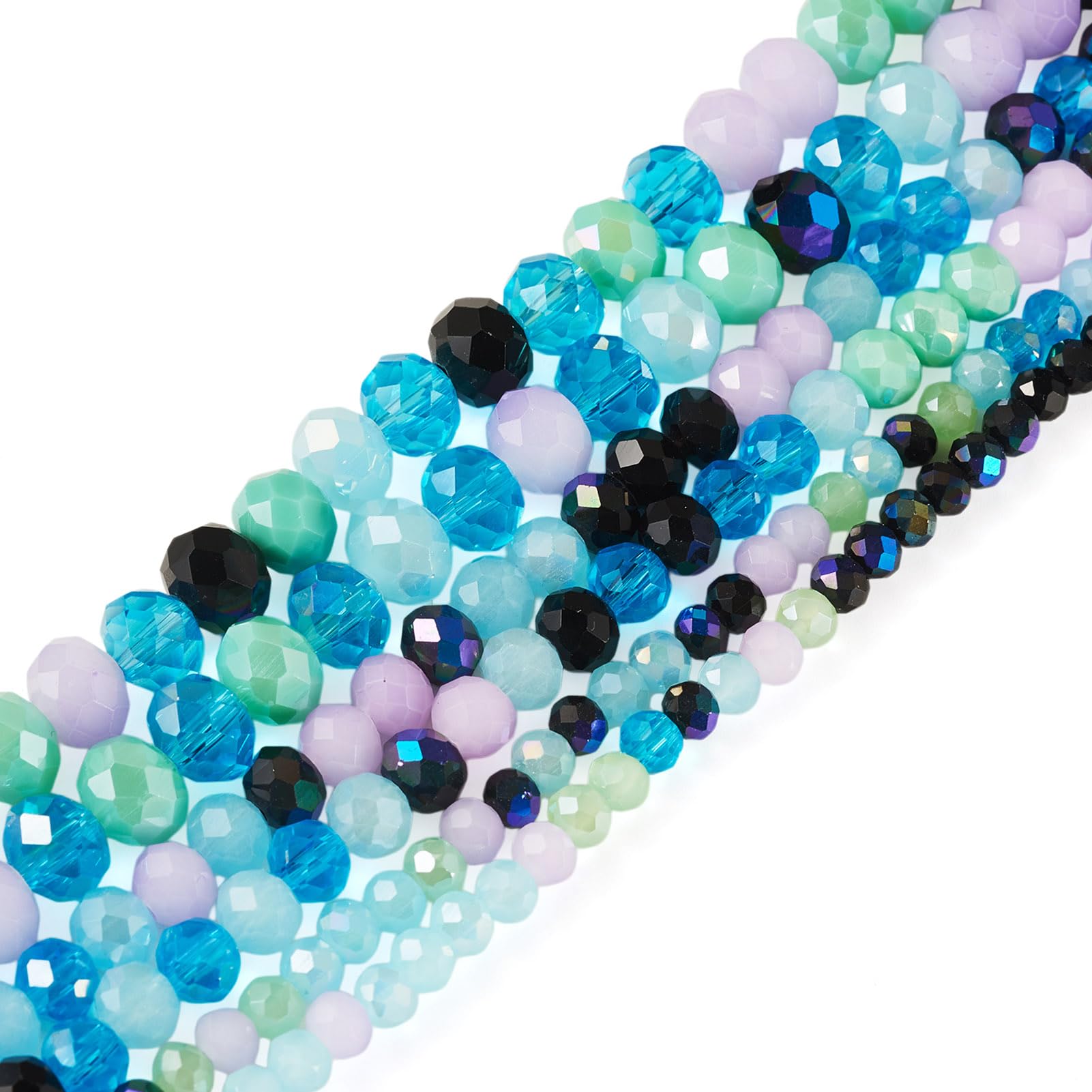 Craftora 6 Strands Faceted Glass Beads 4/6/8mm Rondelle Crystal Beads Bracelet Bead for Necklace Earring Jewelry Making โ image 1